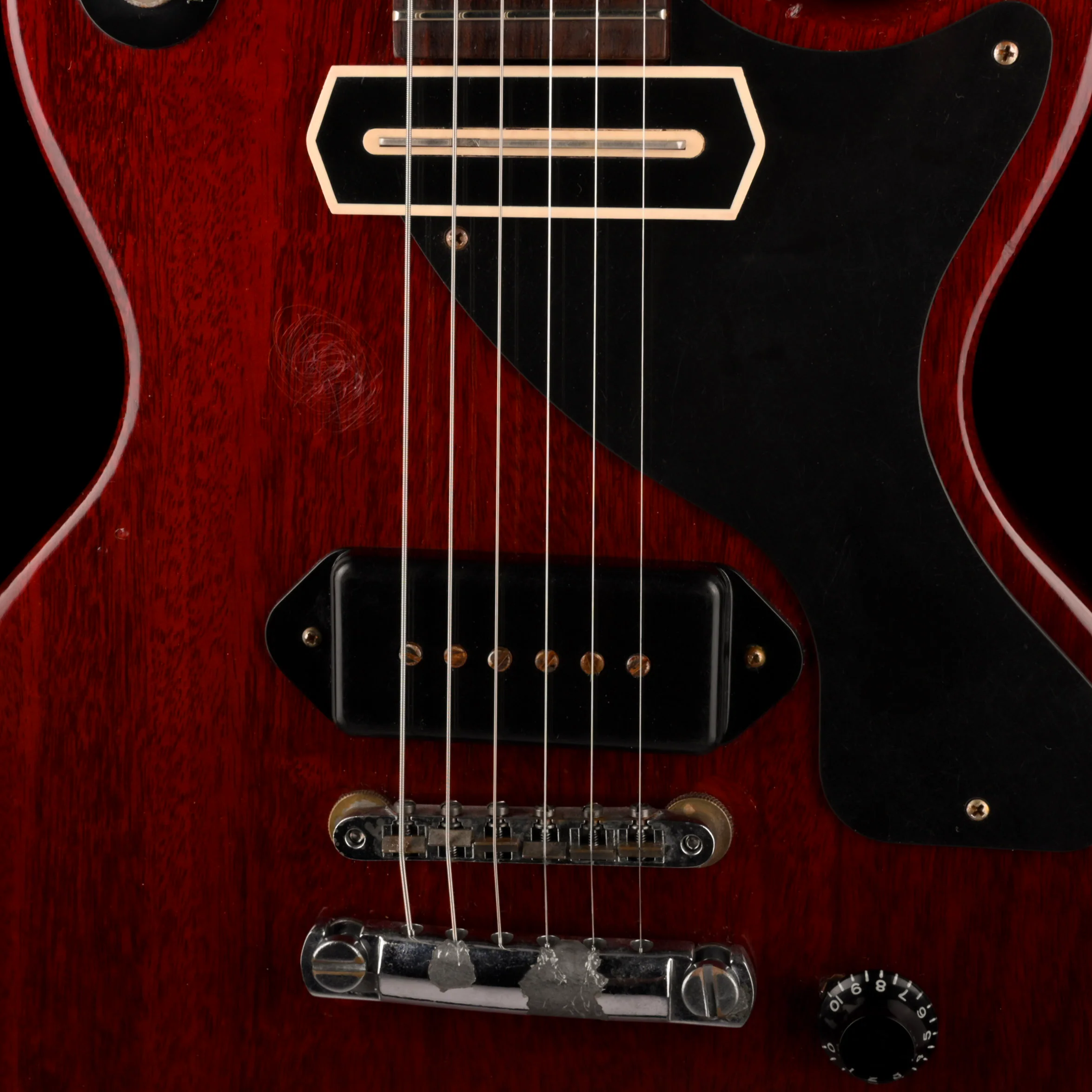 Pre-Owned '07 Gibson Custom Shop Inspired by Series John Lennon Les Paul Junior Aged Faded Cherry W OHSC - Image 4