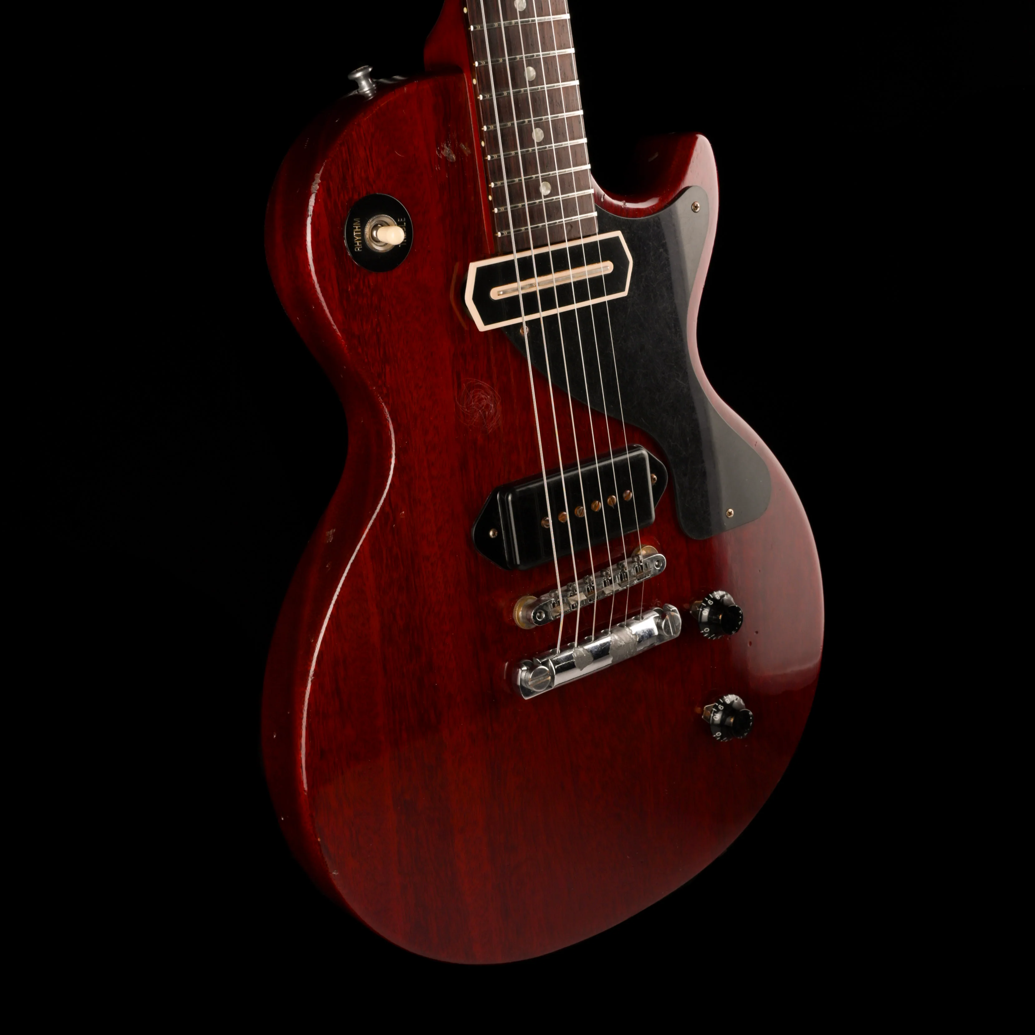 Pre-Owned '07 Gibson Custom Shop Inspired by Series John Lennon Les Paul Junior Aged Faded Cherry W OHSC - Image 6