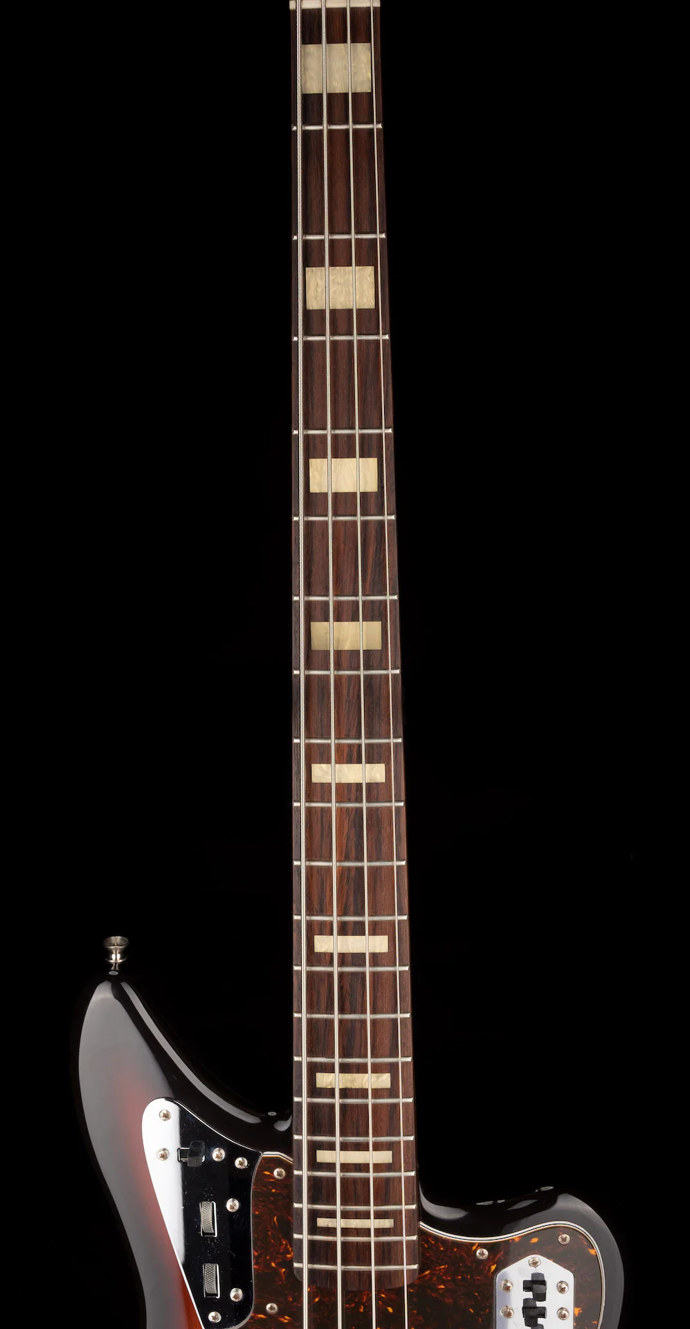 Pre Owned 2008 Fender Jaguar Bass Crafted in Japan 3-Tone Sunburst With Case - Image 11
