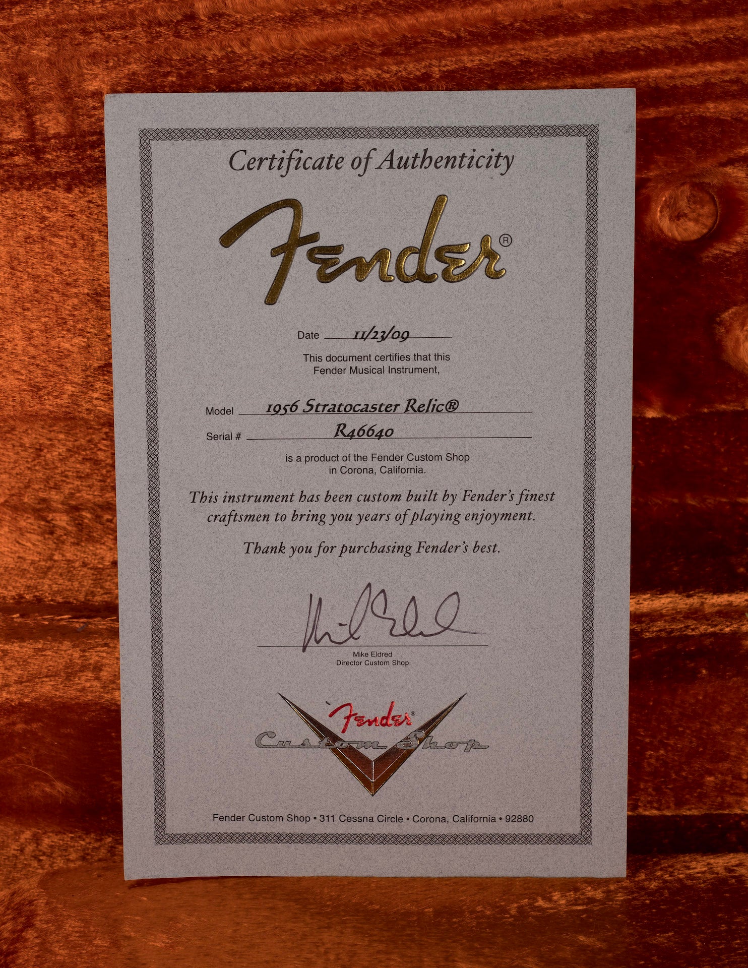 Pre Owned 2009 Fender Custom Shop ‘56 Relic Stratocaster Desert Sand Maple Neck With OHSC - Image 18