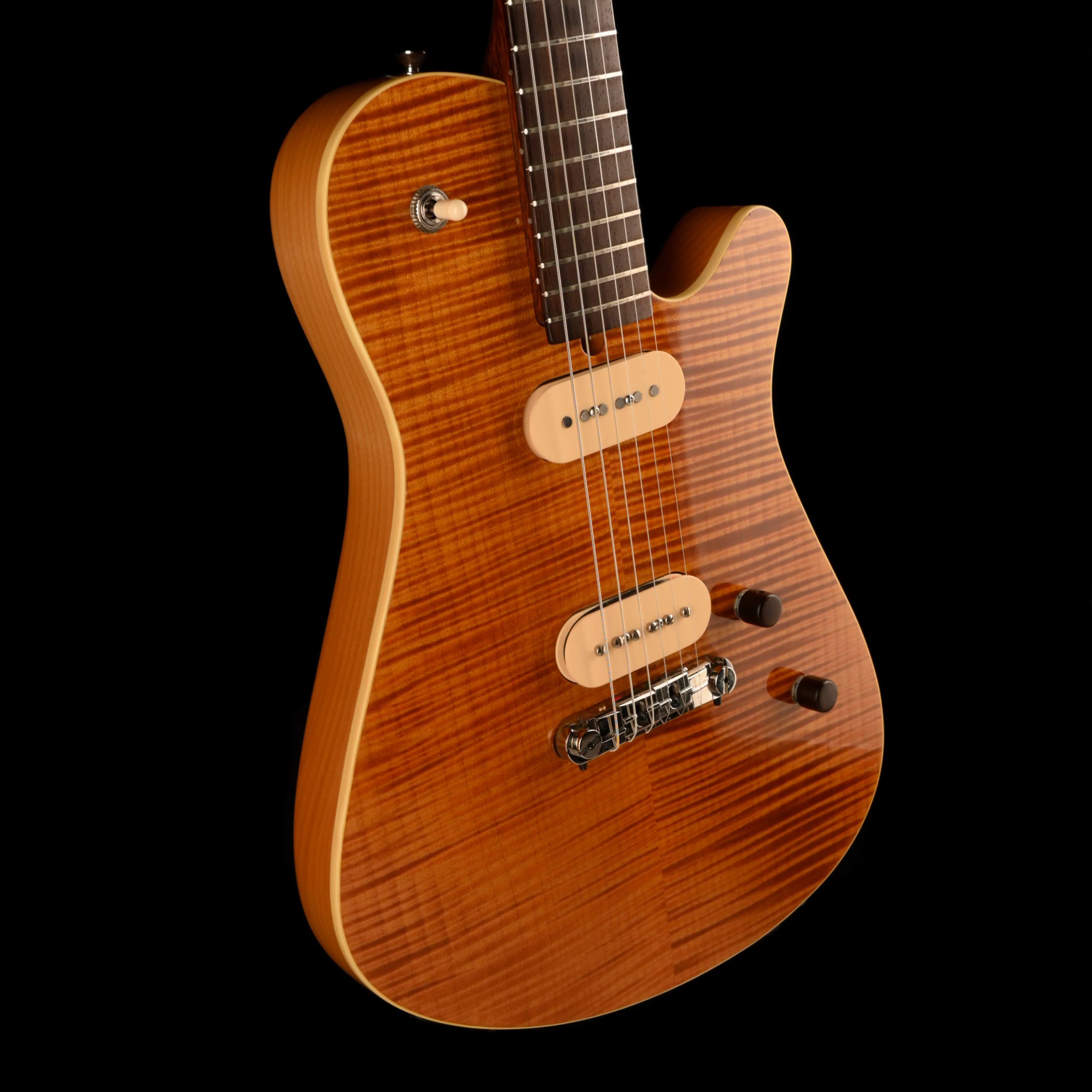 Pre Owned 2009 Rob Allen Single Cutaway Amber Electric Guitar With OHSC - Image 6