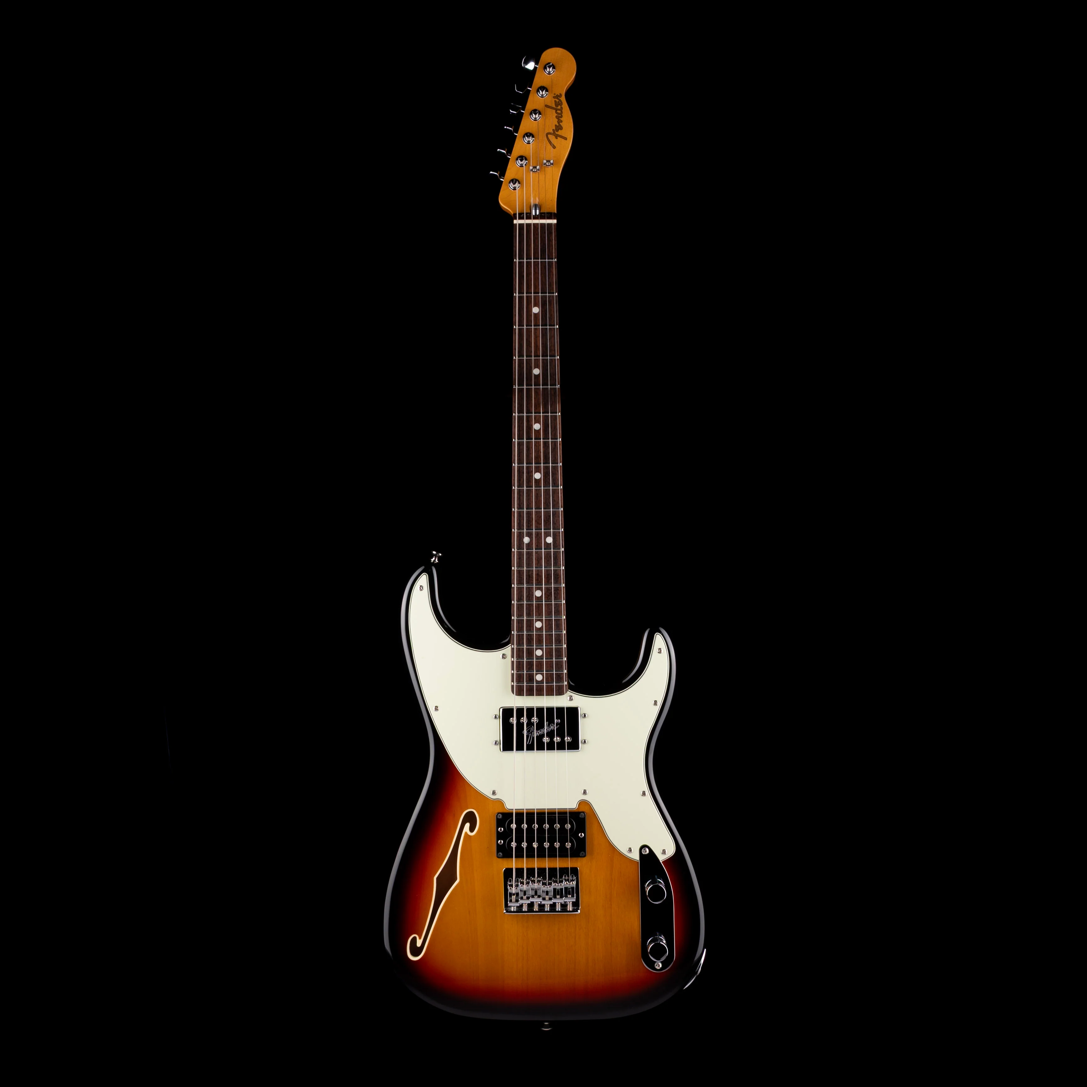 Pre-Owned 2011 Fender Made In Japan ‘72 Pawnshop Strat Thinline 3-Tone Sunburst With Gig Bag - Image 2