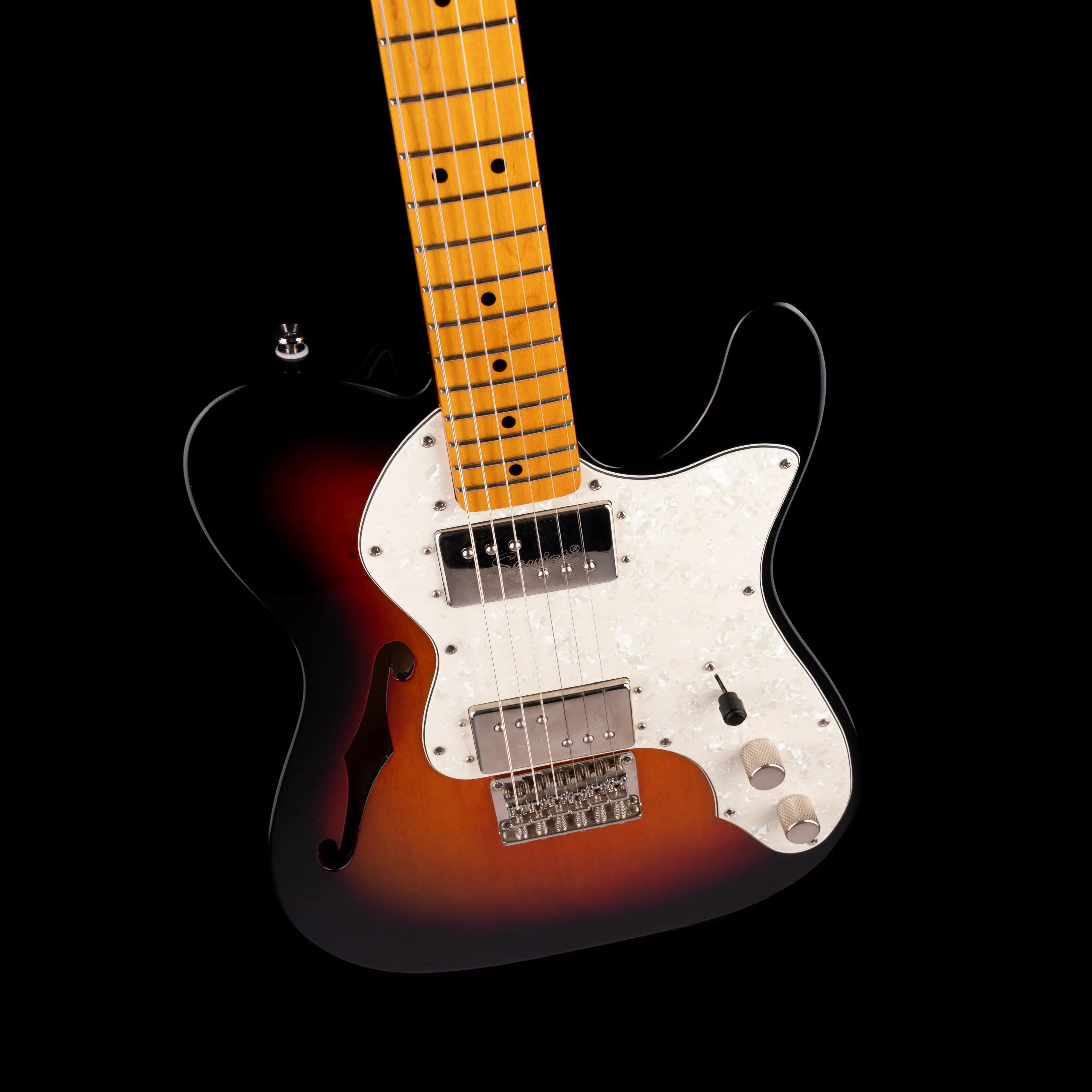 Pre-Owned 2012 Squier Classic Vibe 70's Telecaster Thinline 3-Tone Sunburst With Gig Bag - Image 3