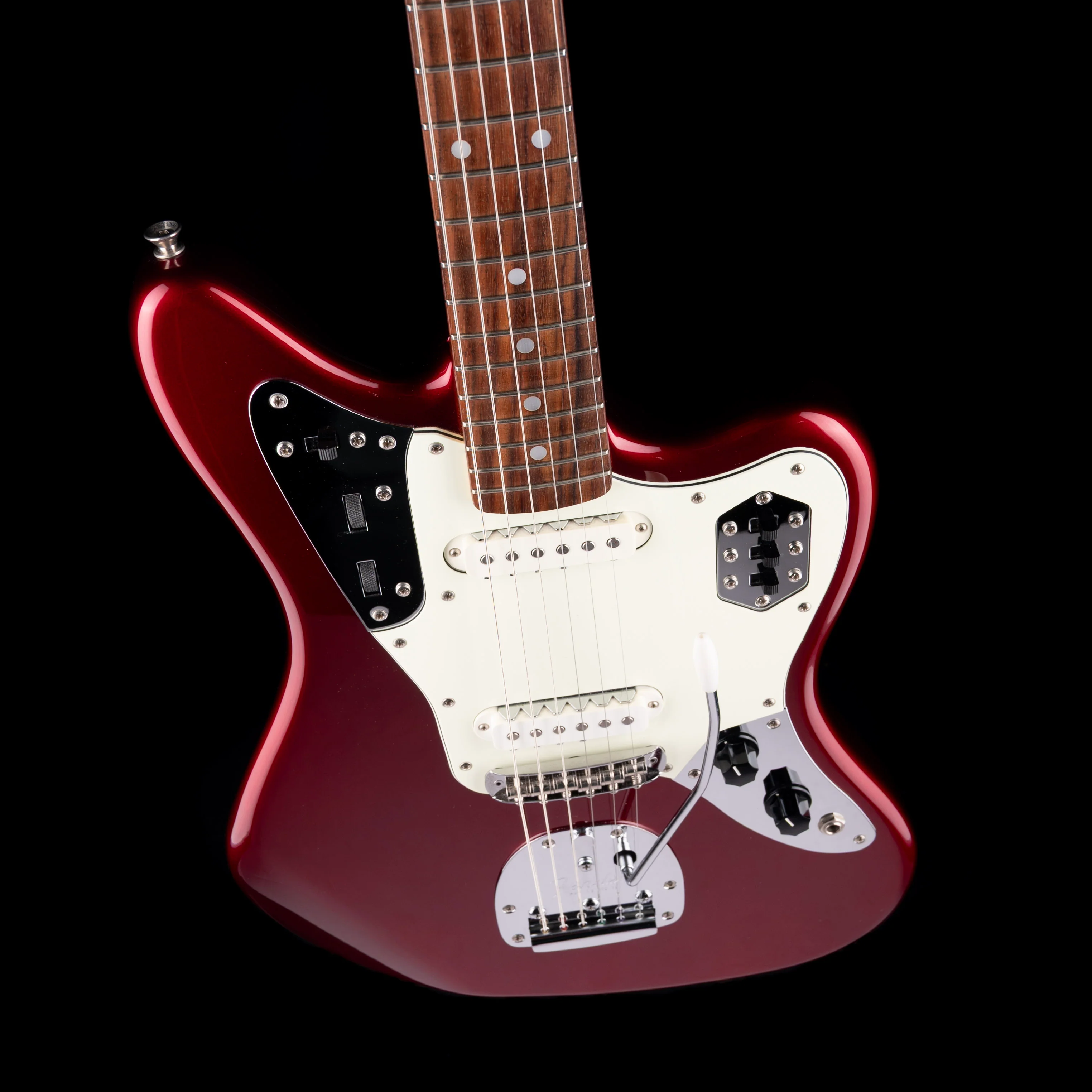 Pre-Owned 2013 Fender MIJ '66 Reissue Jaguar Candy Apple Red With Case - Image 3