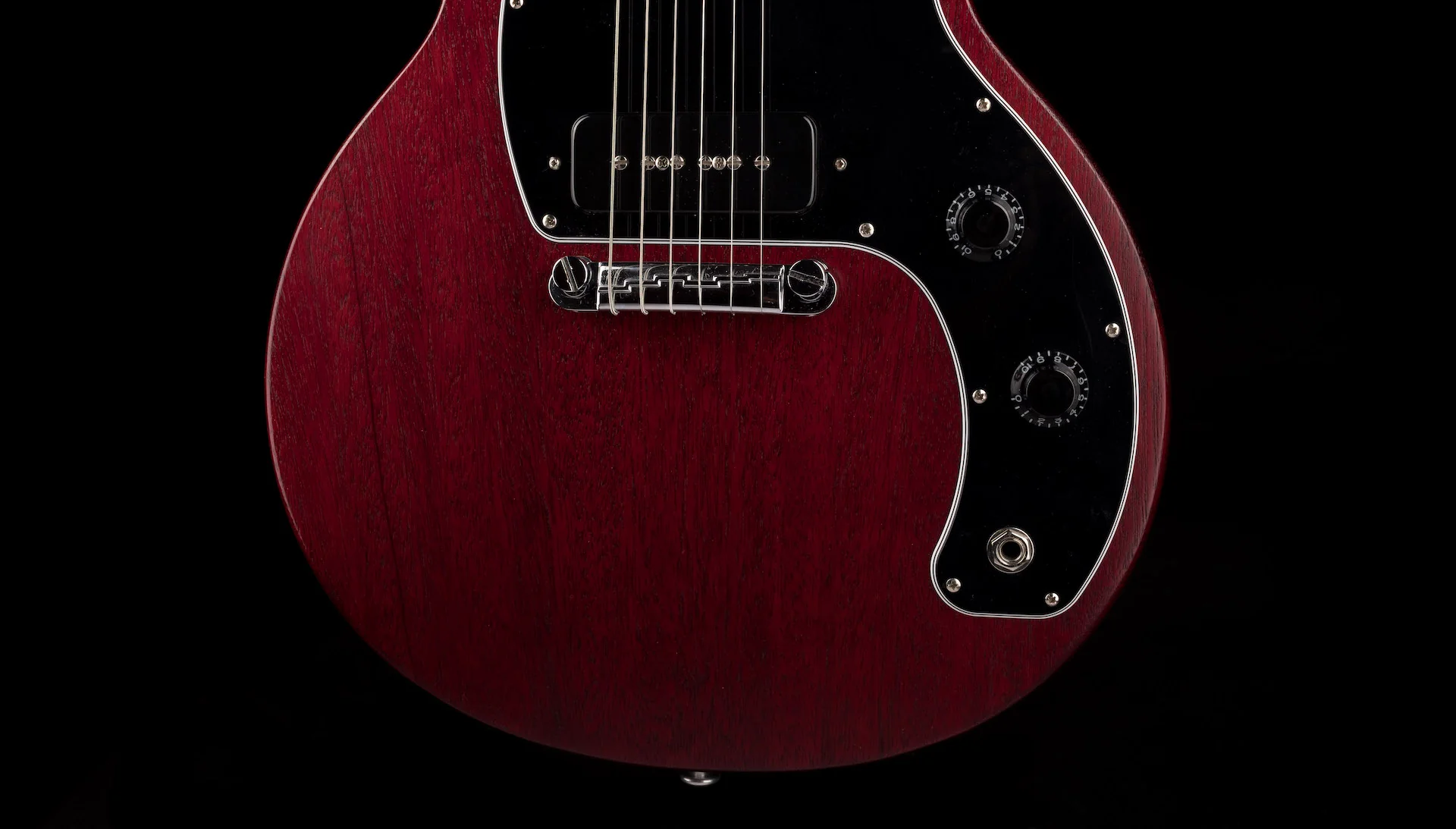 Pre Owned 2014 Gibson Double Cut DC Les Paul Junior Worn Cherry With Gig Bag - Image 5