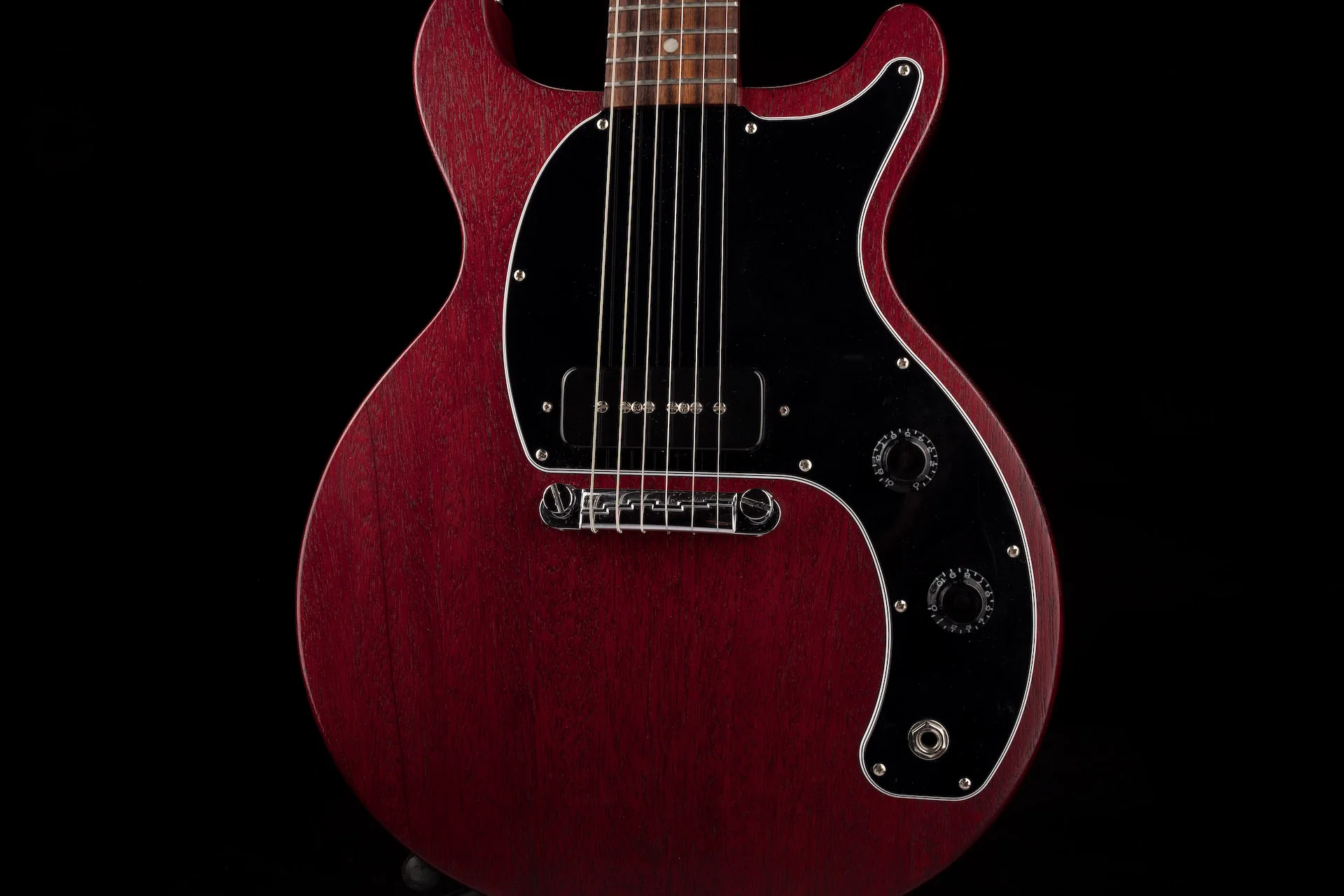 Pre Owned 2014 Gibson Double Cut DC Les Paul Junior Worn Cherry With Gig Bag - Image 6