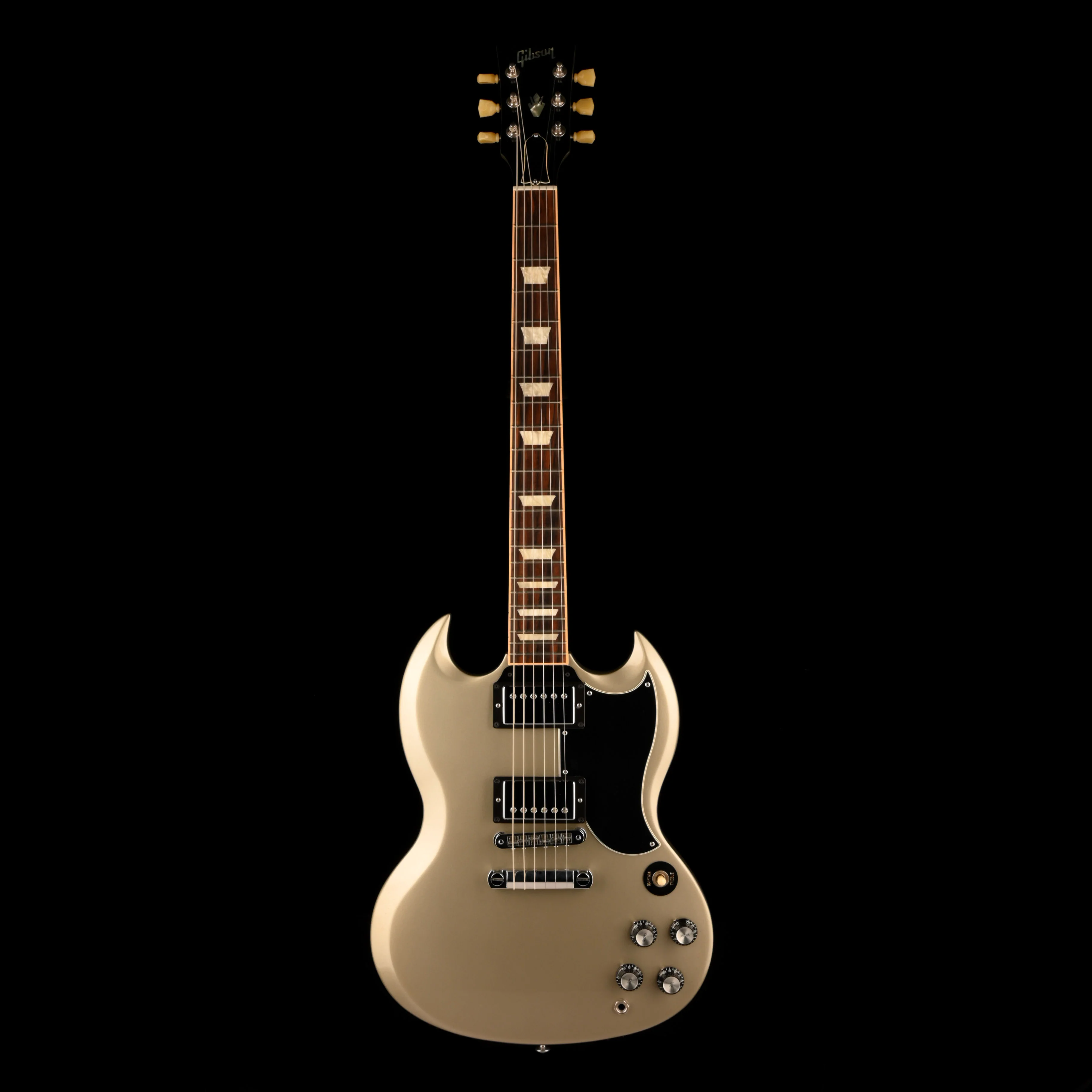 Pre Owned 2014 Gibson SG Standard Champagne Silver Electric Guitar With OHSC - Image 2