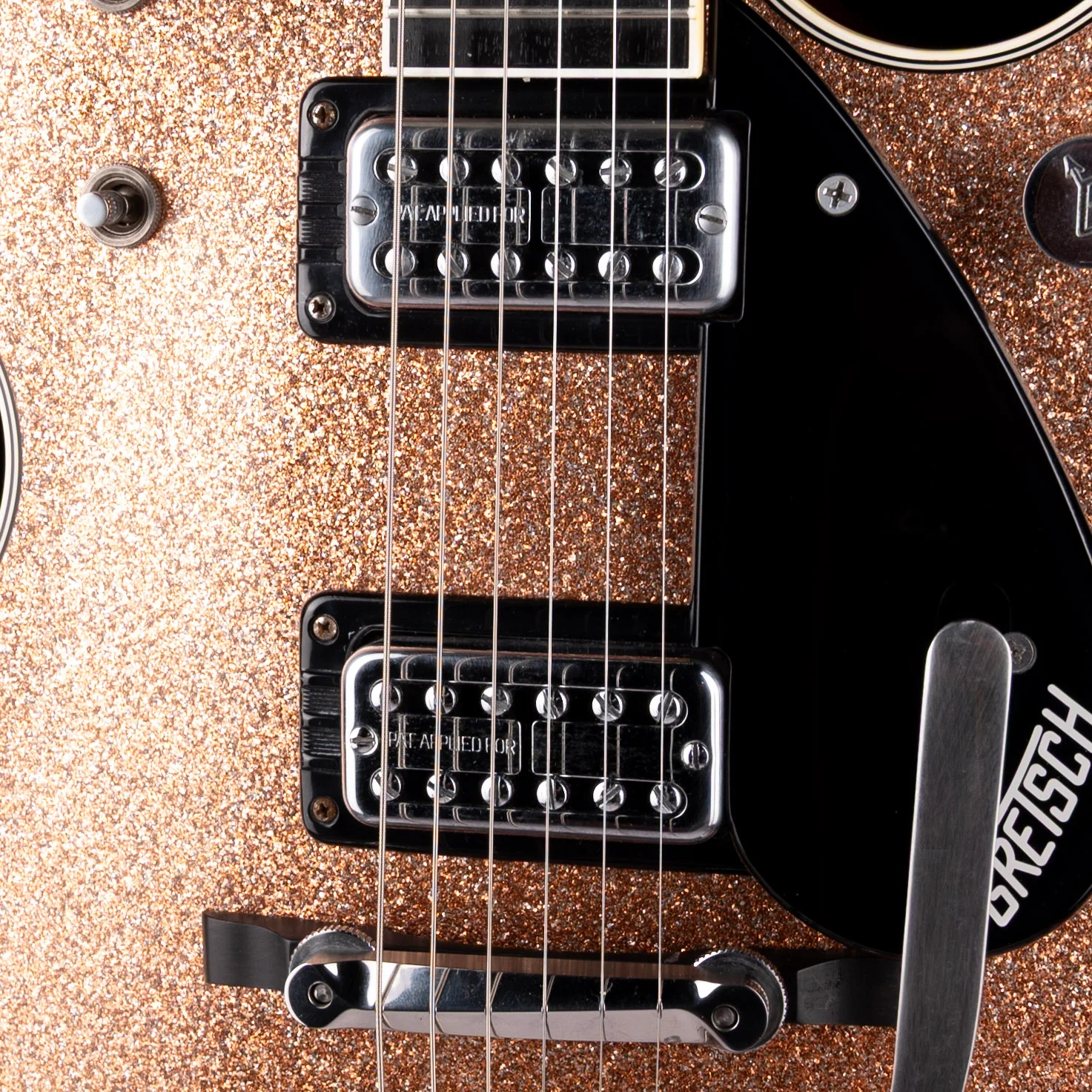 Pre Owned 2015 Gretsch Custom Shop G6128CS 1959 Duo Jet Relic Champagne Sparkle With OHSC - Image 4