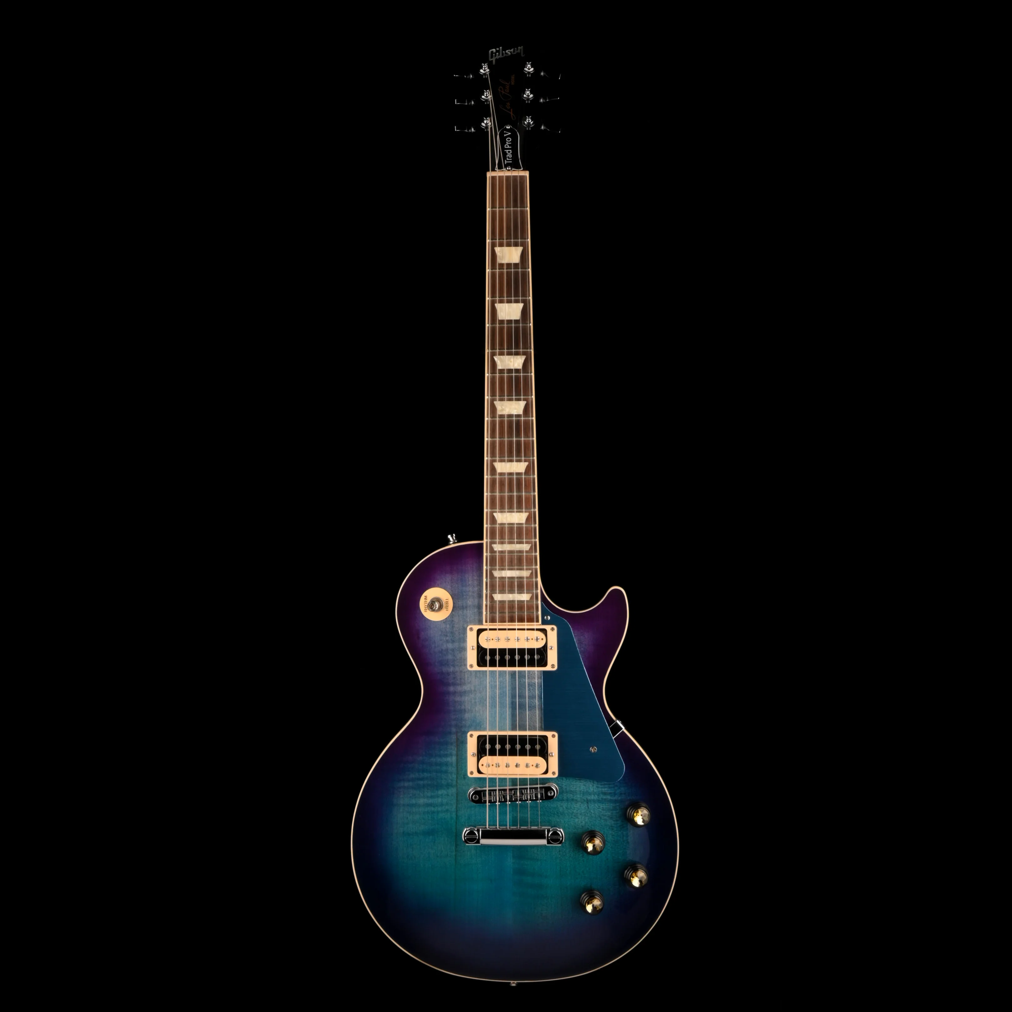 Pre Owned 2021 Gibson Les Paul Traditional Pro V Blueberry Burst With OHSC - Image 2