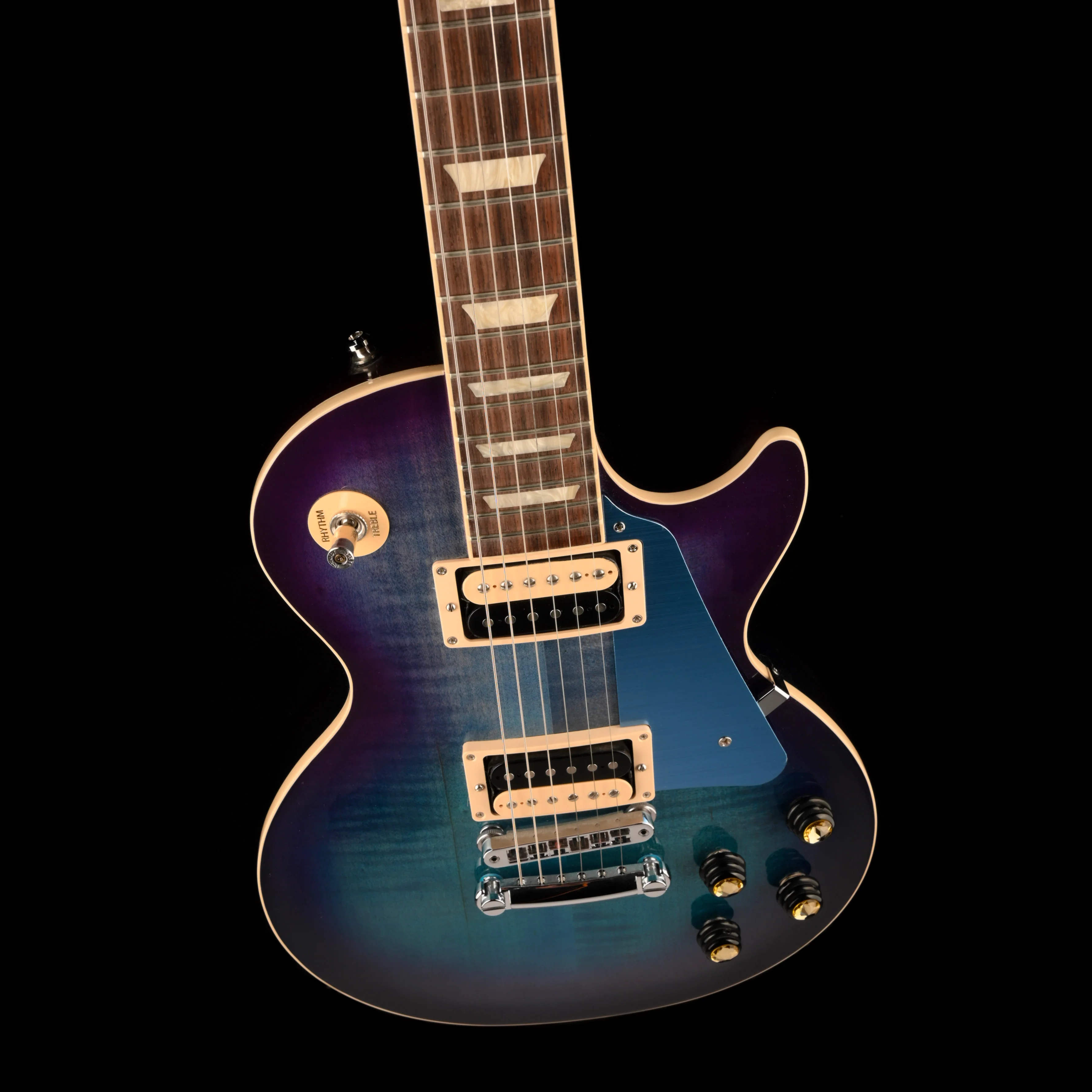 Pre Owned 2021 Gibson Les Paul Traditional Pro V Blueberry Burst With OHSC - Image 4