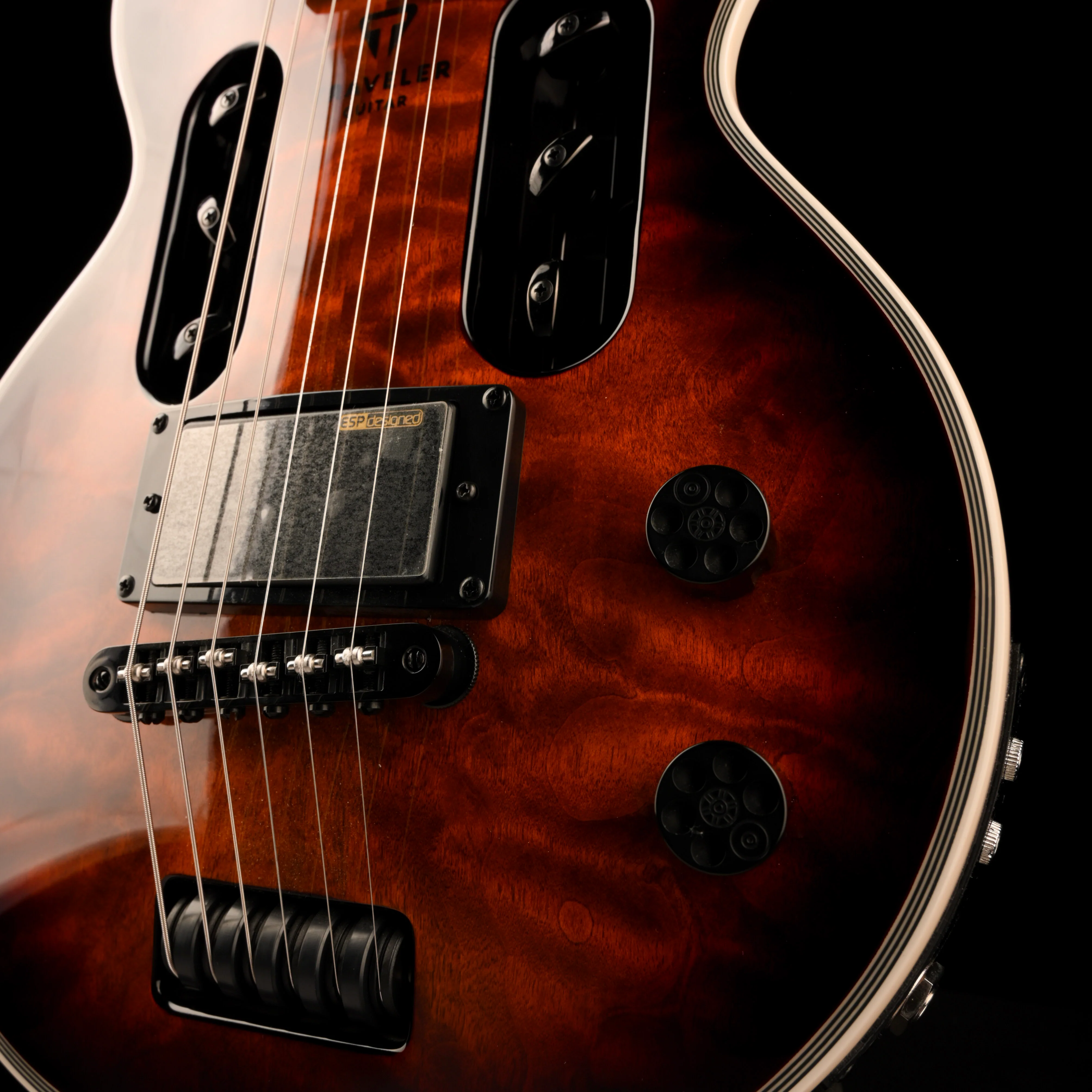 Pre Owned 2021 Travelers Guitar EC-1 Quilt Dark Map Burst With Gig Bag - Image 6