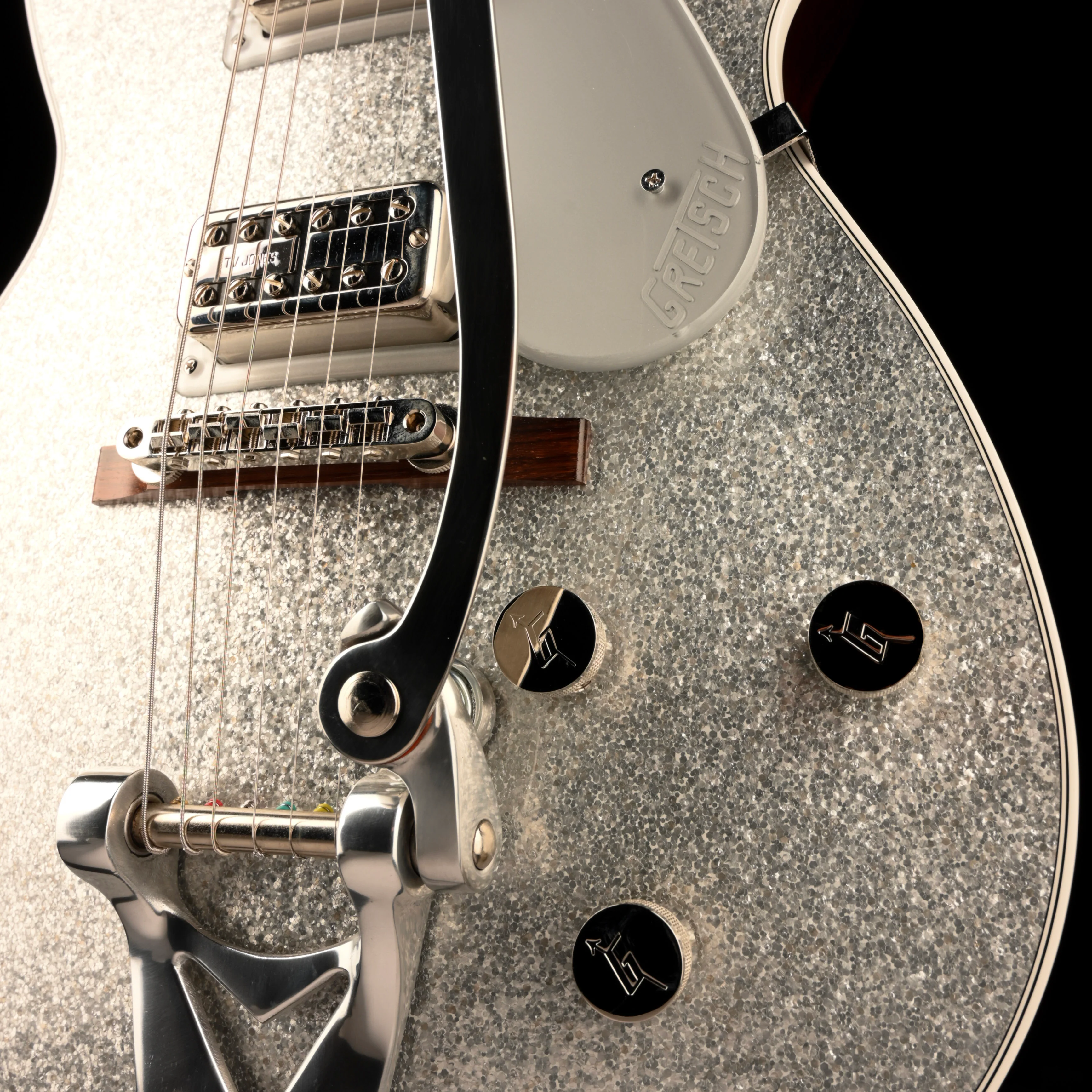 Pre Owned 2023 Gretsch G6229T-'89 Vintage Select Silver Sparkle Electric Guitar With OHSC - Image 6