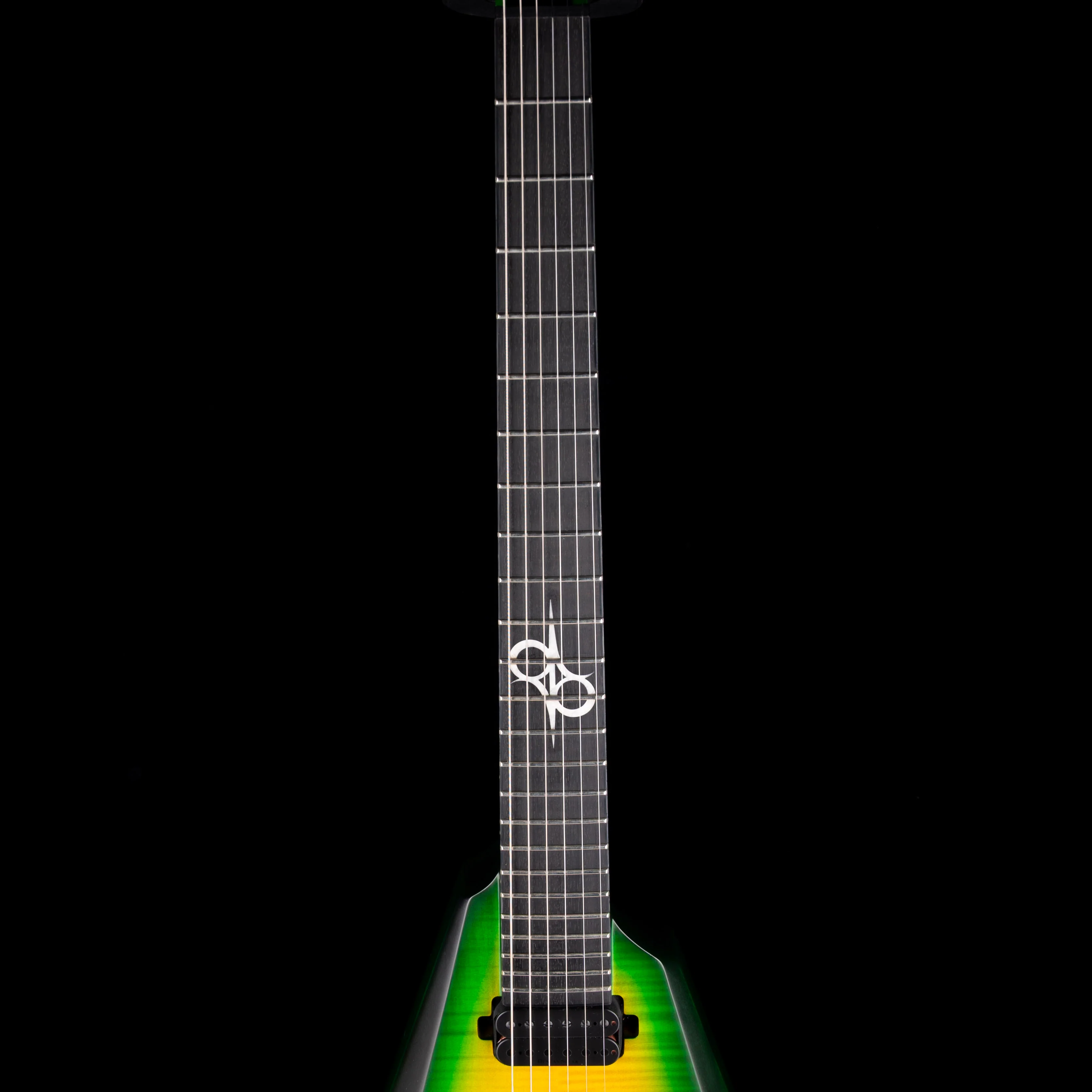 Pre Owned 2023 Solar Guitars V2.6LB Flame Lime Burst Matte Electric Guitar With OHSC - Image 7