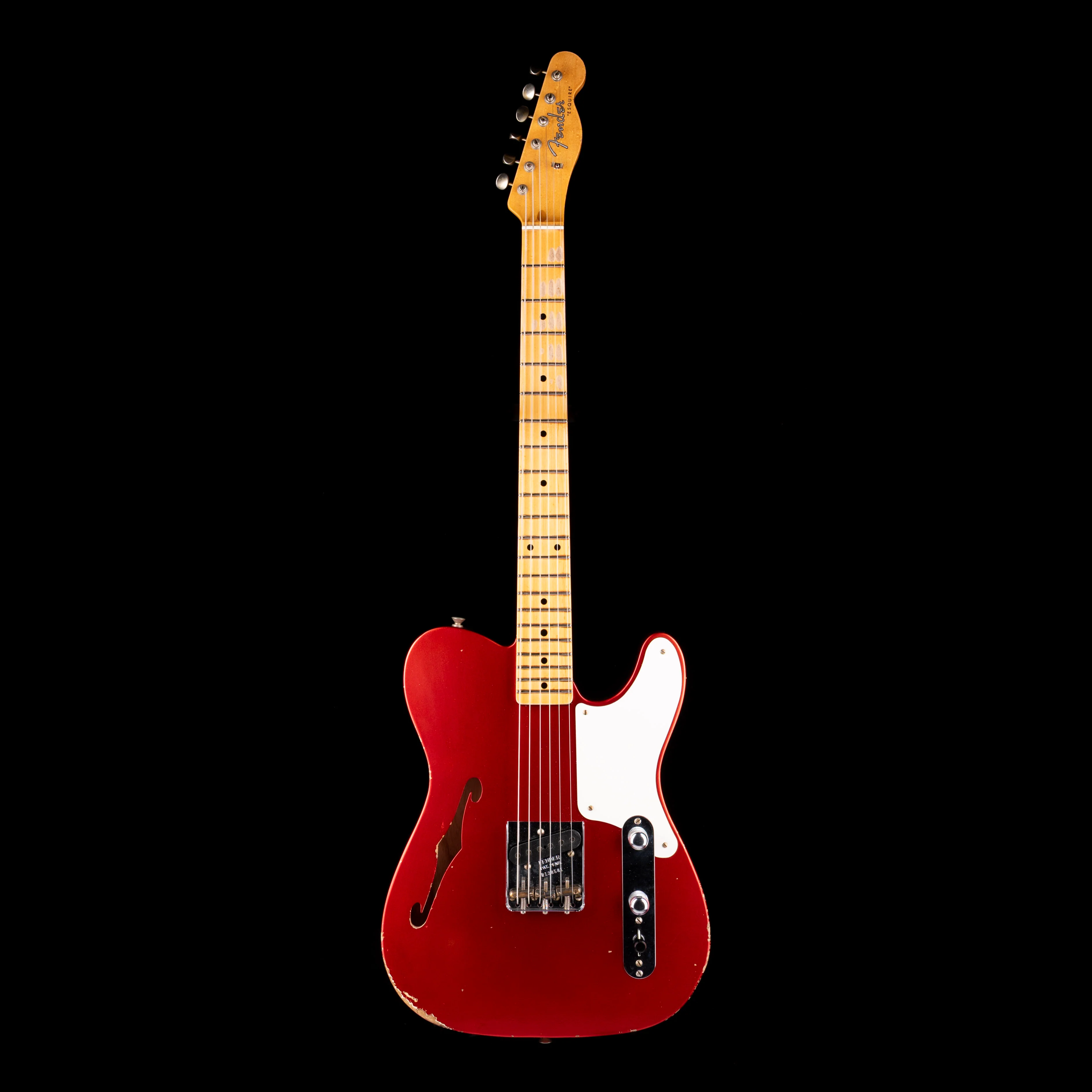 Pre Owned 2024 Fender Custom Shop Limited Edition Red Hot Esquire Thinline Relic Super-faded Candy Apple Red With OHSC - Image 2