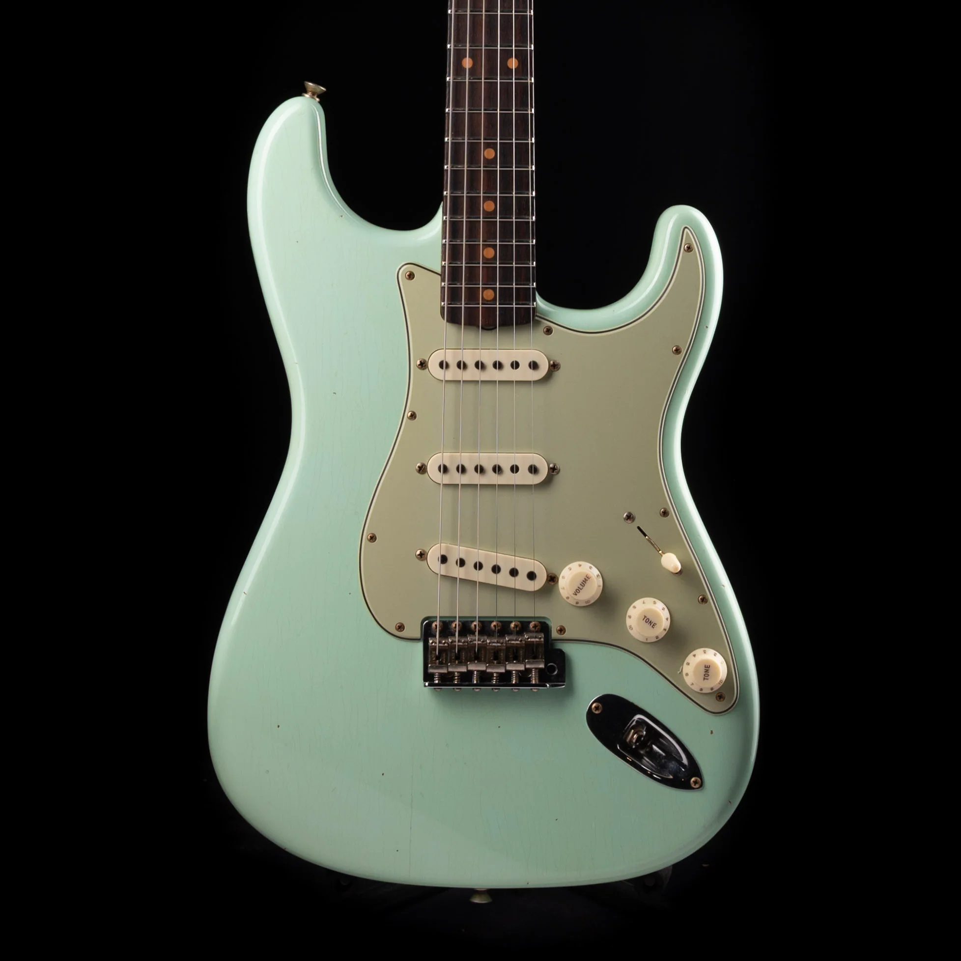 Pre-Owned 2025 Fender Custom Shop 1960 Stratocaster Journeyman Relic Faded Aged Surf Green With OHSC