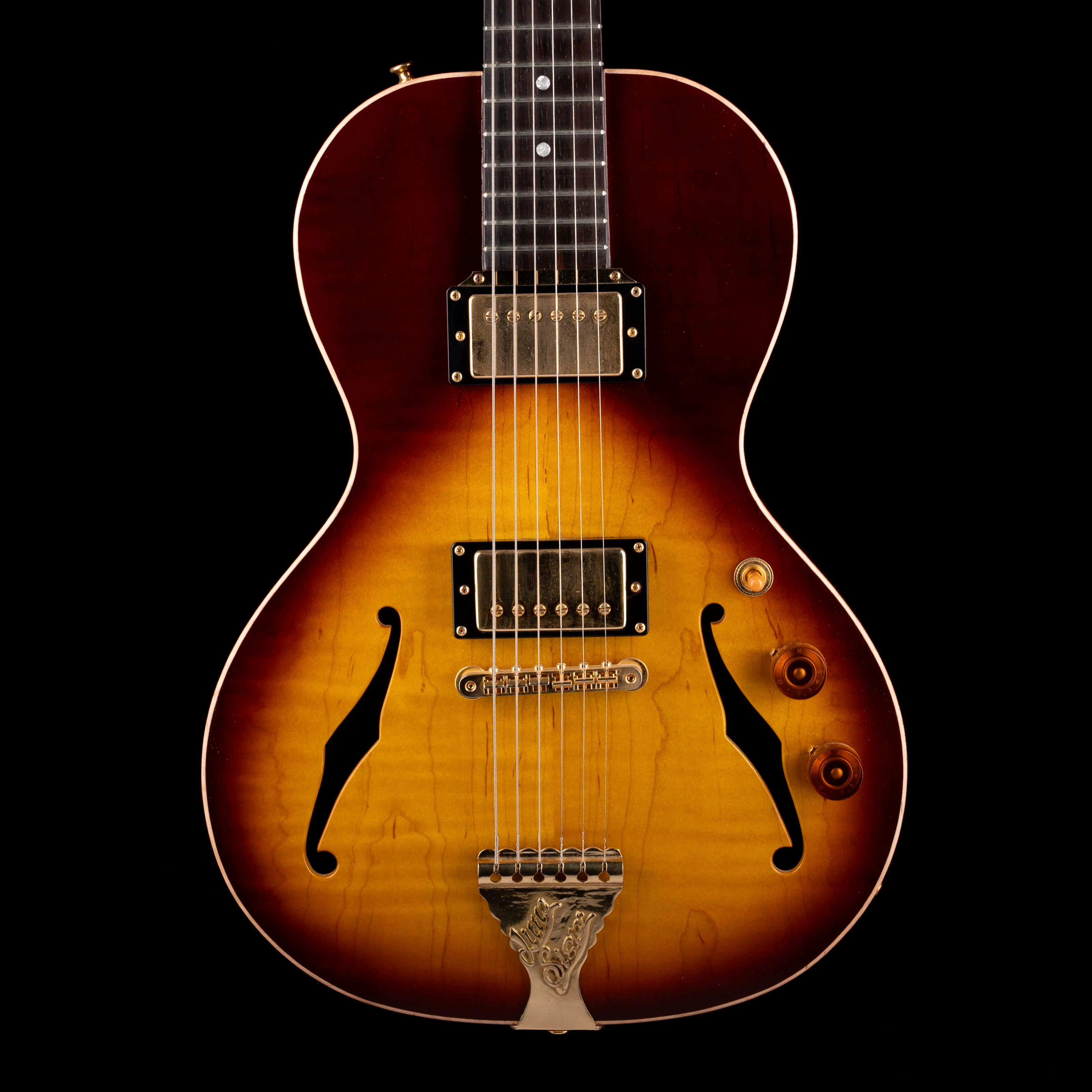 Pre Owned B&G Little Sister Sunburst Semi-Hollow Electric Guitar With OHSC