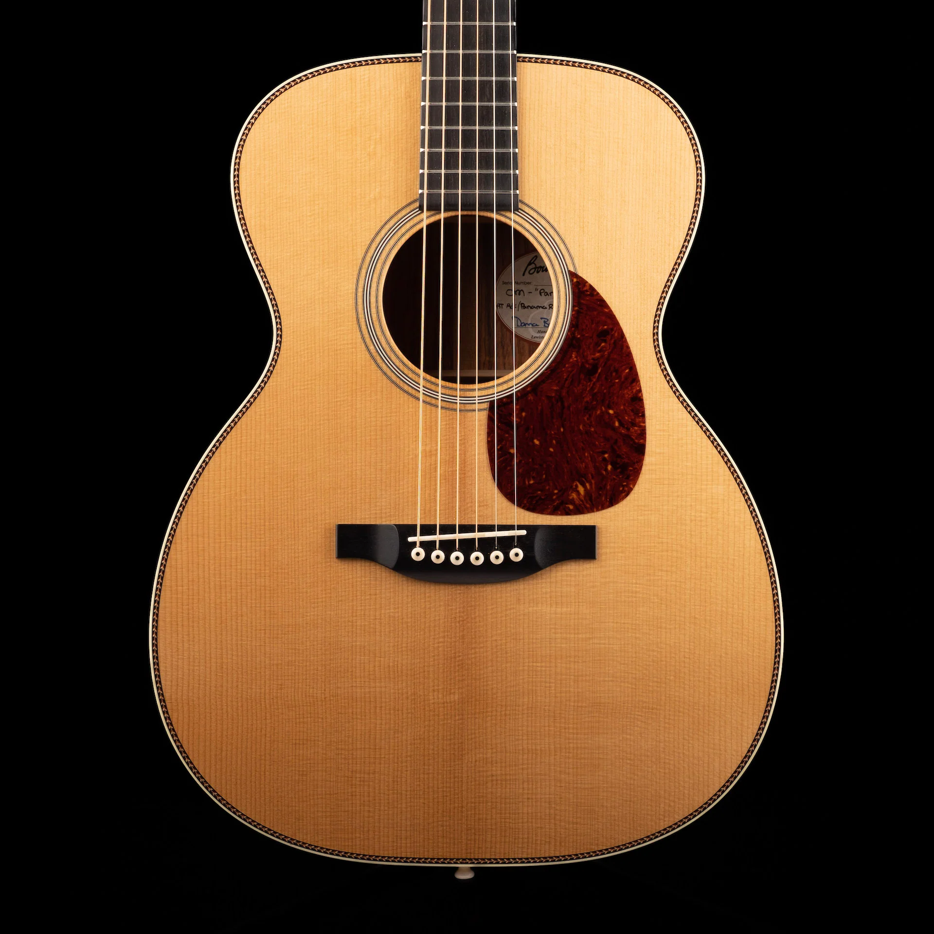 Pre Owned Bourgeois Panama Red OM Natural Acoustic Guitar With OHSC