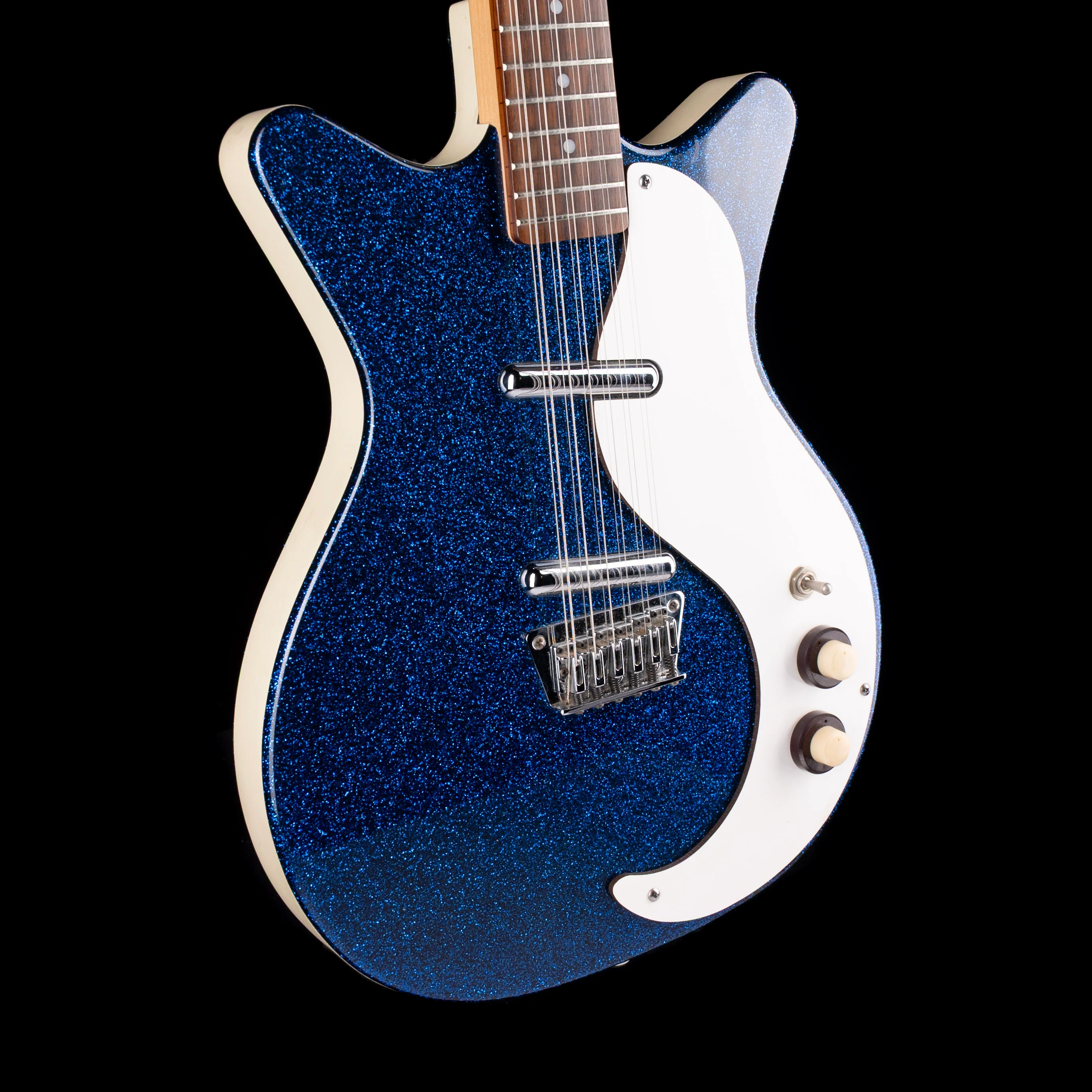 Pre Owned Danelectro DC 59M 12-String Electric Guitar Deep Blue Metalflake - Image 6
