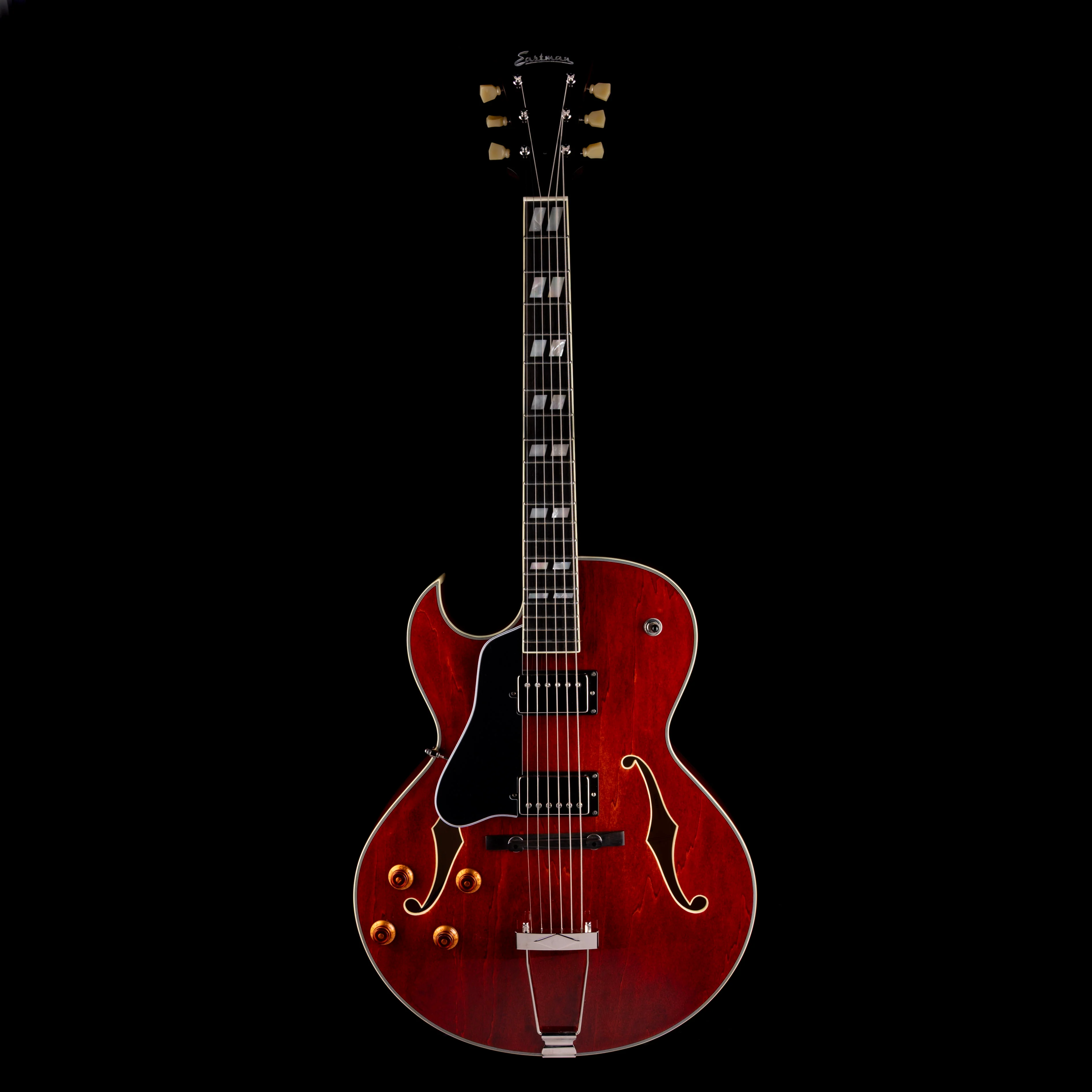 Pre Owned Eastman AR372ce Archtop Truetone Classic Finish Faded Cherry Left-Handed With OHSC - Image 2