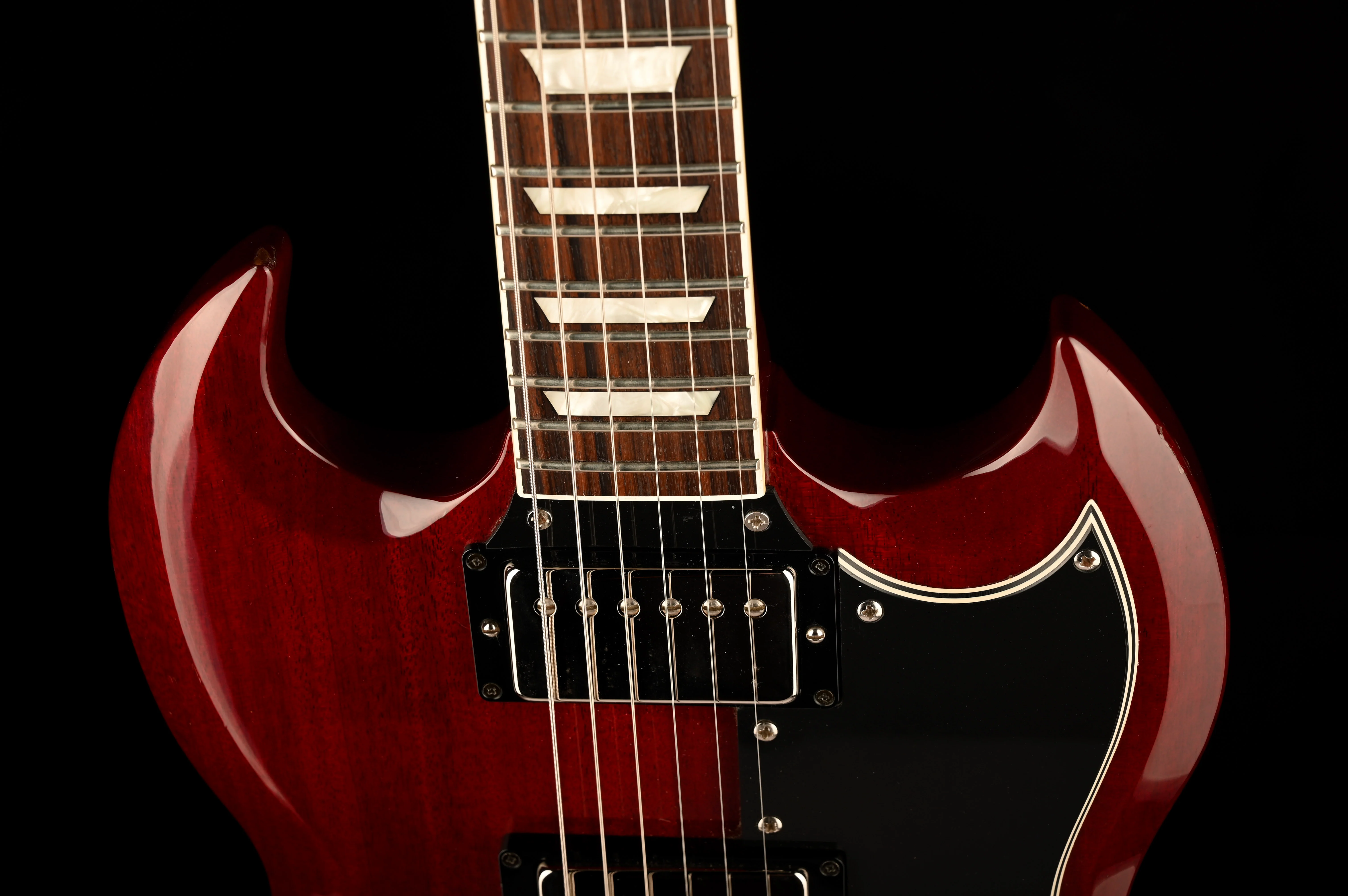 Pre Owned Epiphone Elitist '61 SG Guitar Cherry Red With OHSC - Image 3