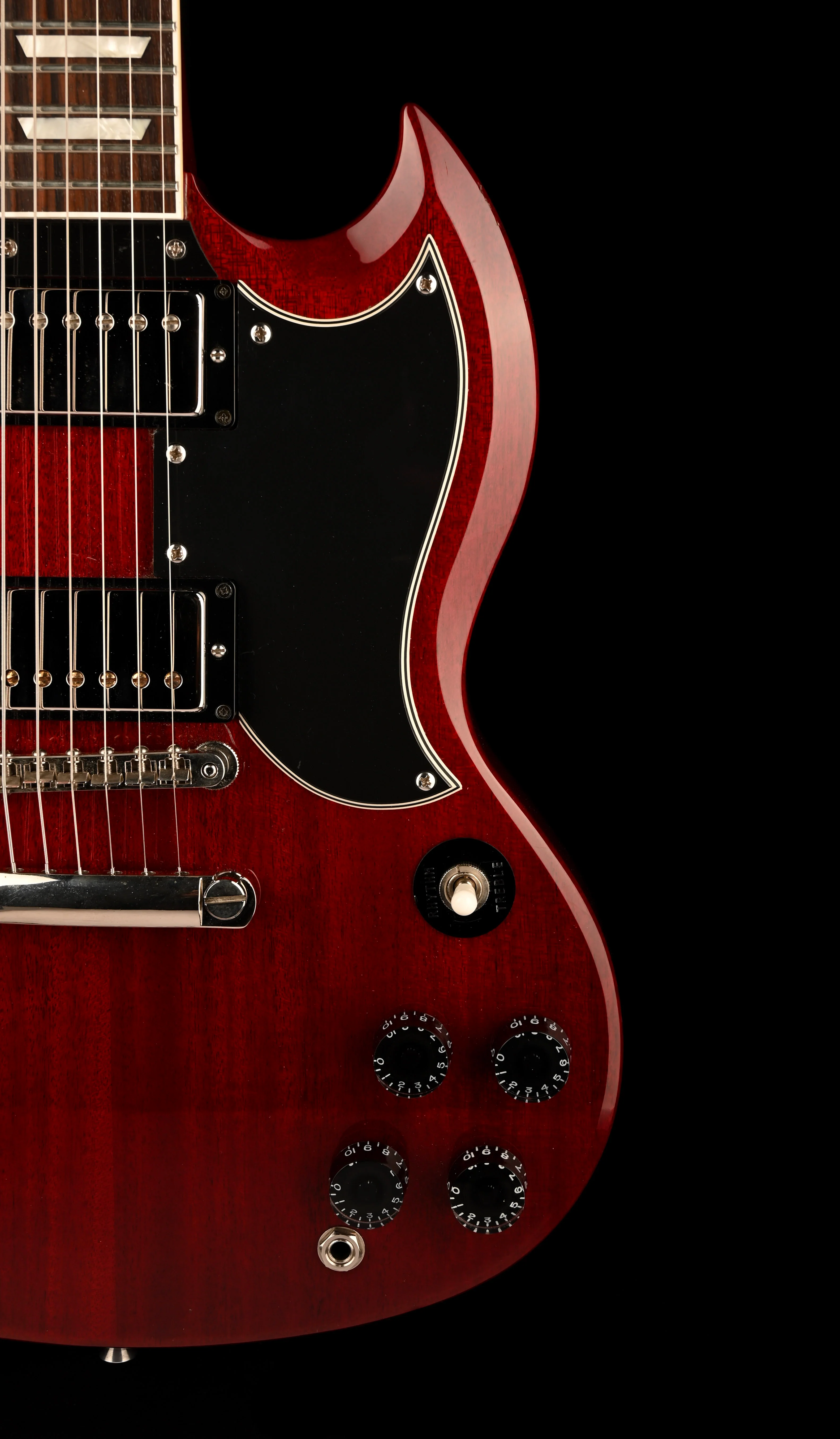 Pre Owned Epiphone Elitist '61 SG Guitar Cherry Red With OHSC - Image 9