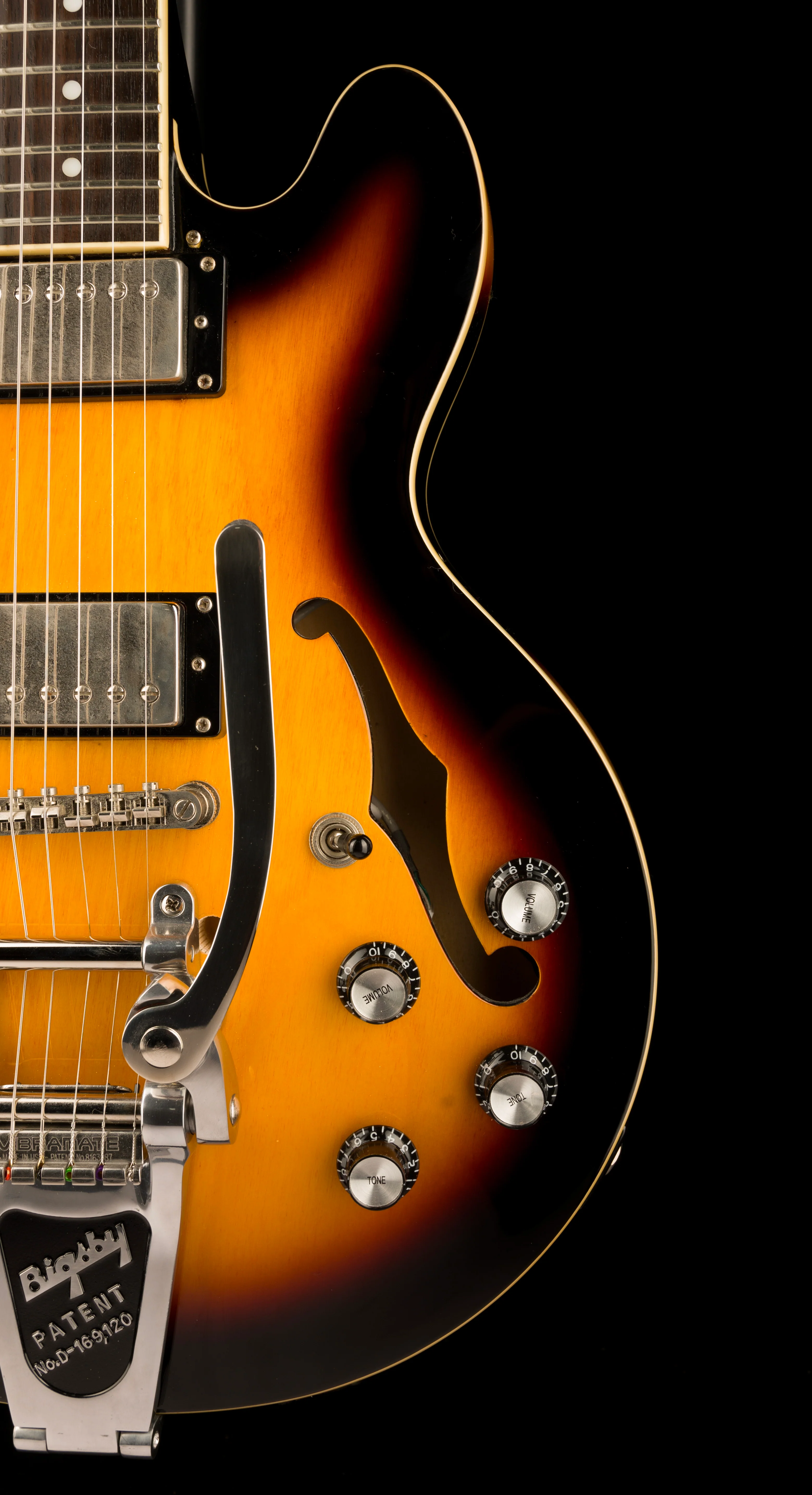 Pre Owned Epiphone ES-339 Dot Vintage Sunburst With Bigsby With Gig Bag - Image 9