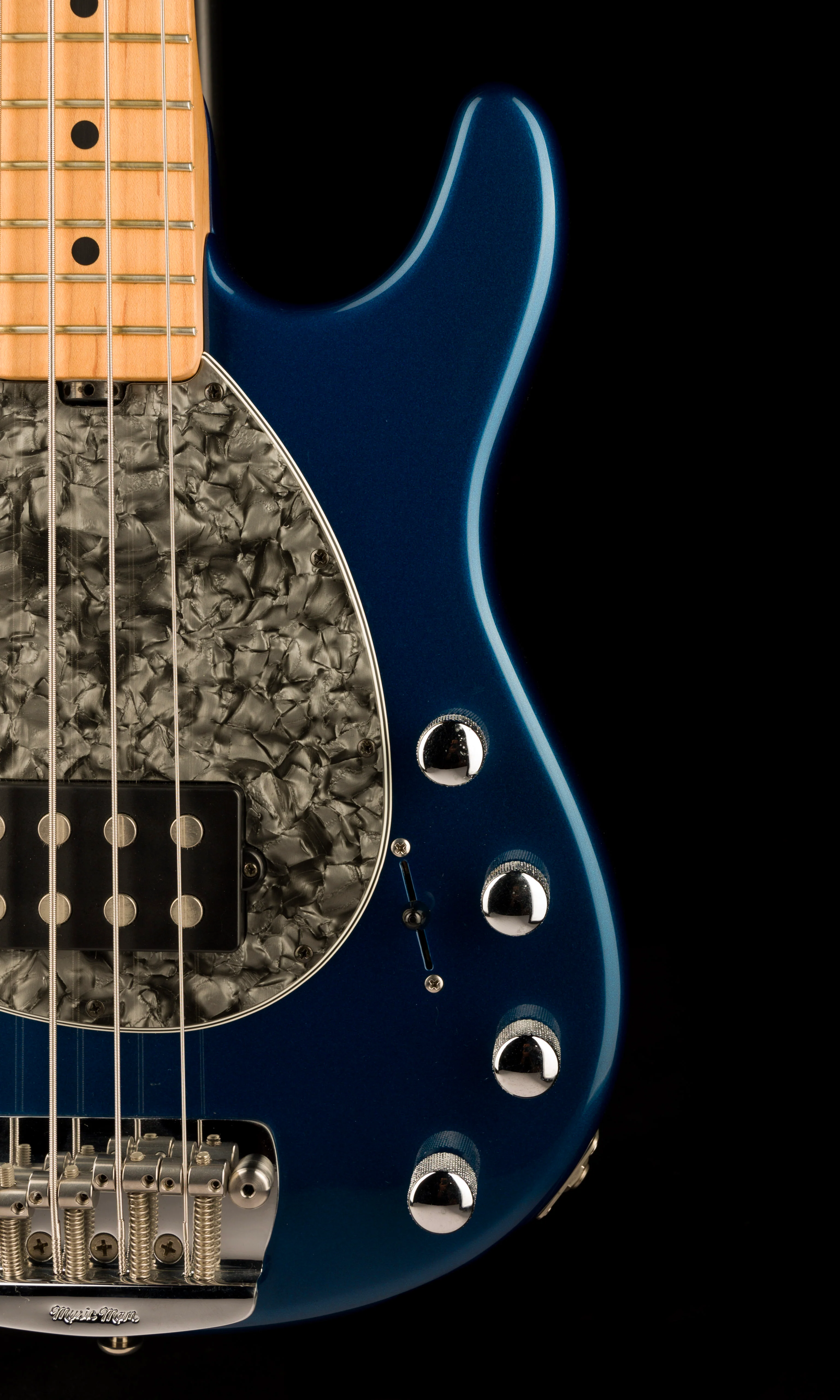 Pre Owned Ernie Ball Music Man Sterling 4-String Pearl Blue Bass With Case - Image 9