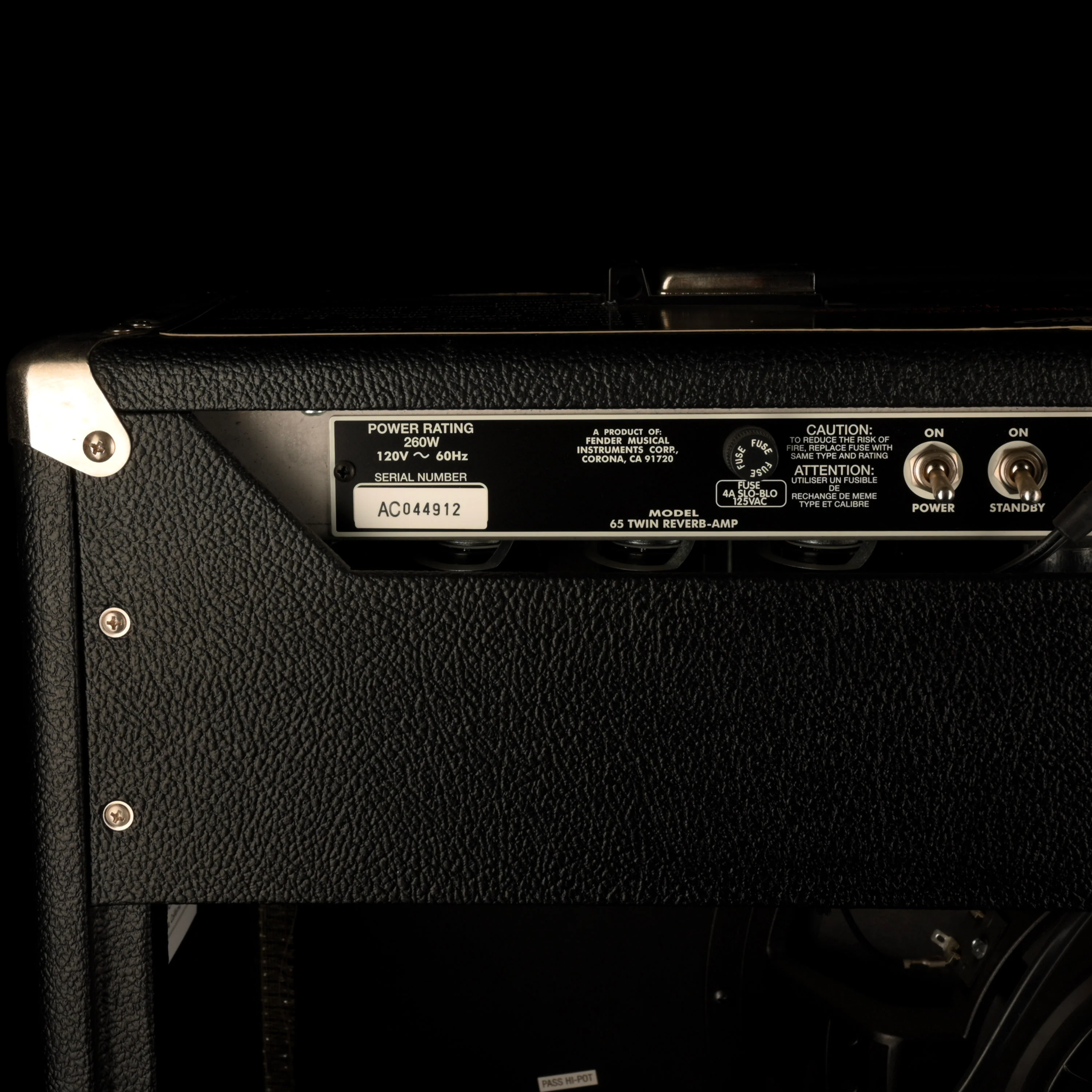 Pre Owned Fender 65 Twin Custom 15 Guitar Amp Combo With Footswitch And Cover - Image 11