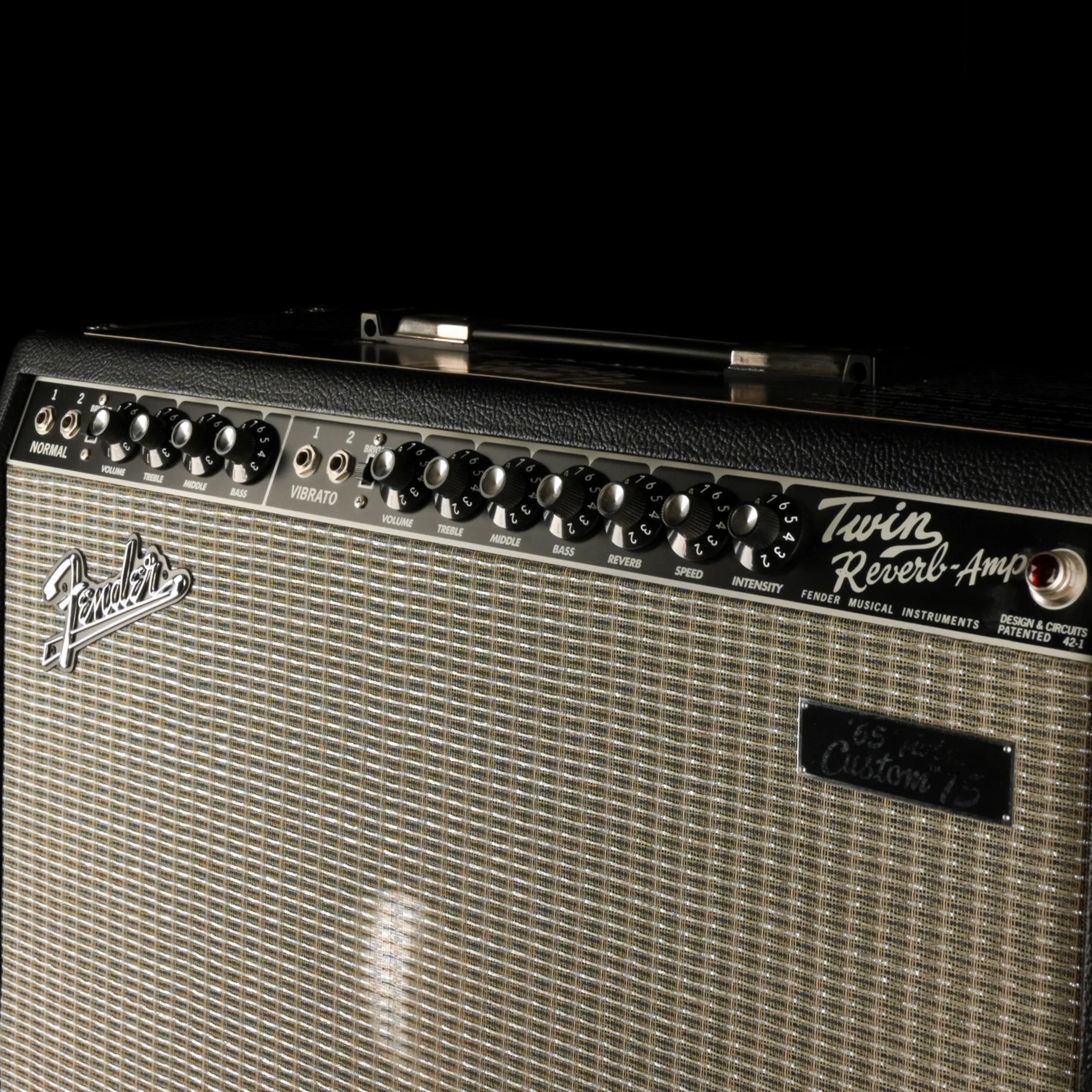 Pre Owned Fender 65 Twin Custom 15 Guitar Amp Combo With Footswitch And Cover - Image 3
