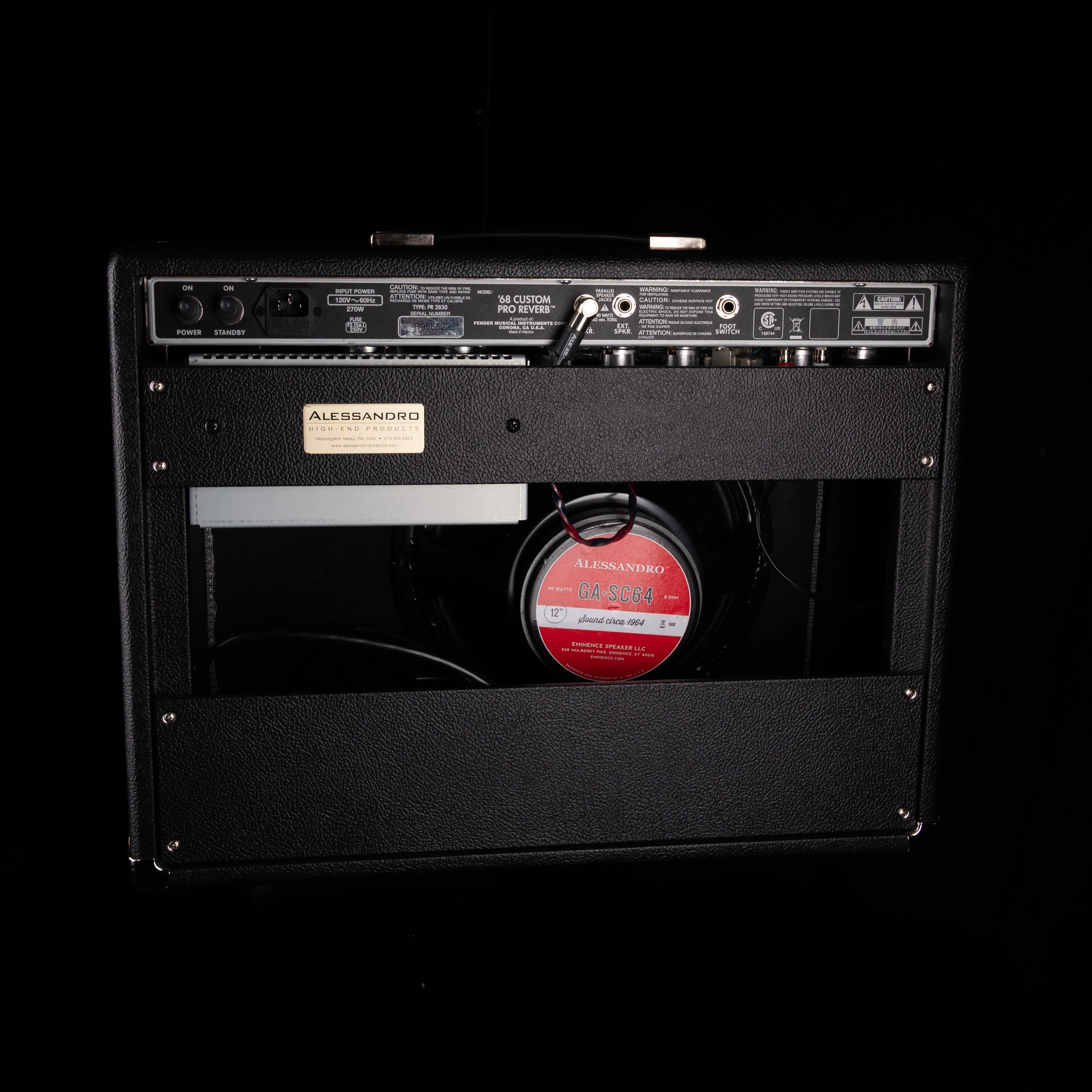 Pre-Owned Fender '68 Custom Pro Reverb Guitar Amp Alessandro Mods with Tuki Cover - Image 2