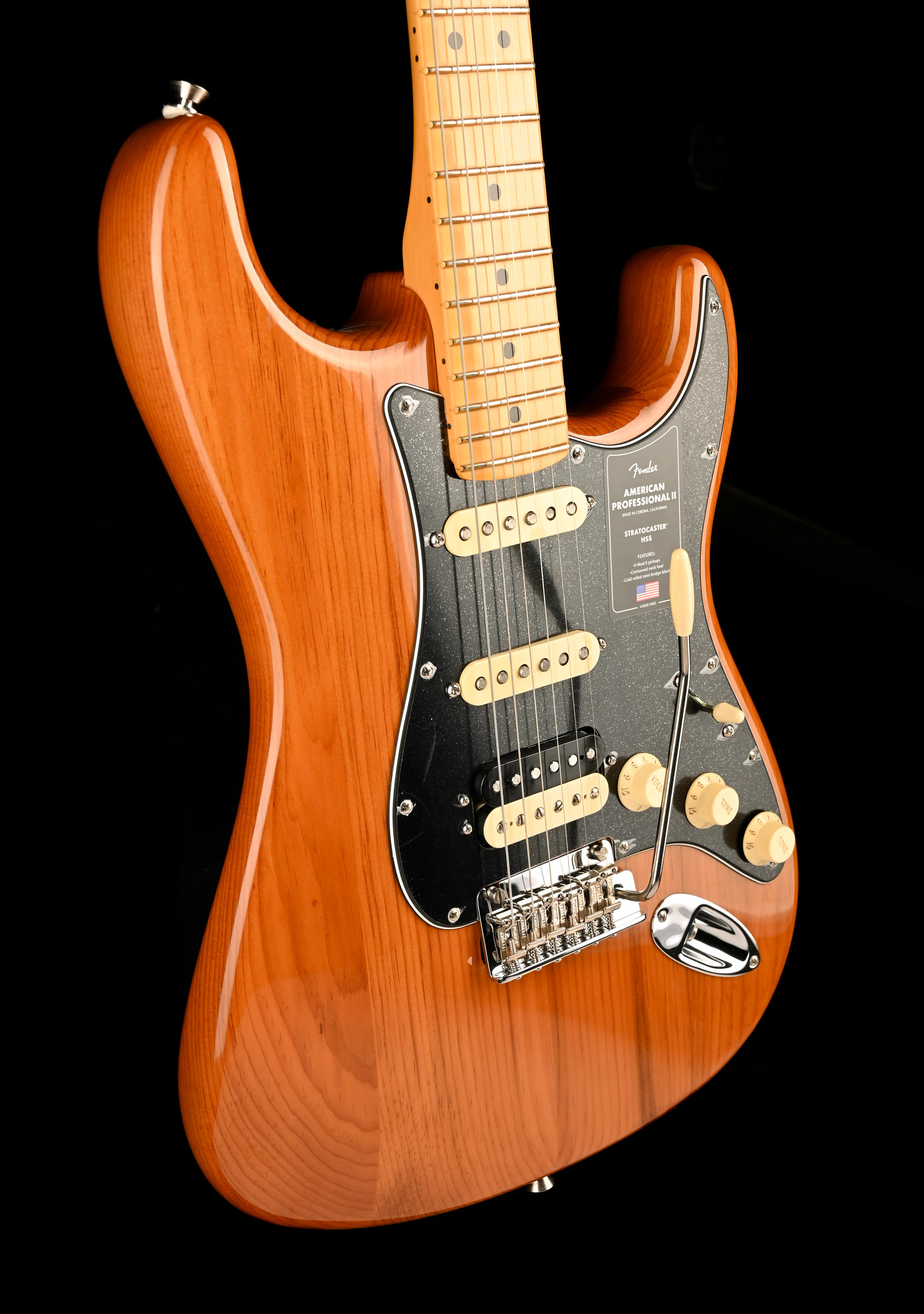 Pre Owned Fender American Professional II Stratocaster HSS Roasted Pine Electric Guitar With OHSC - Image 10