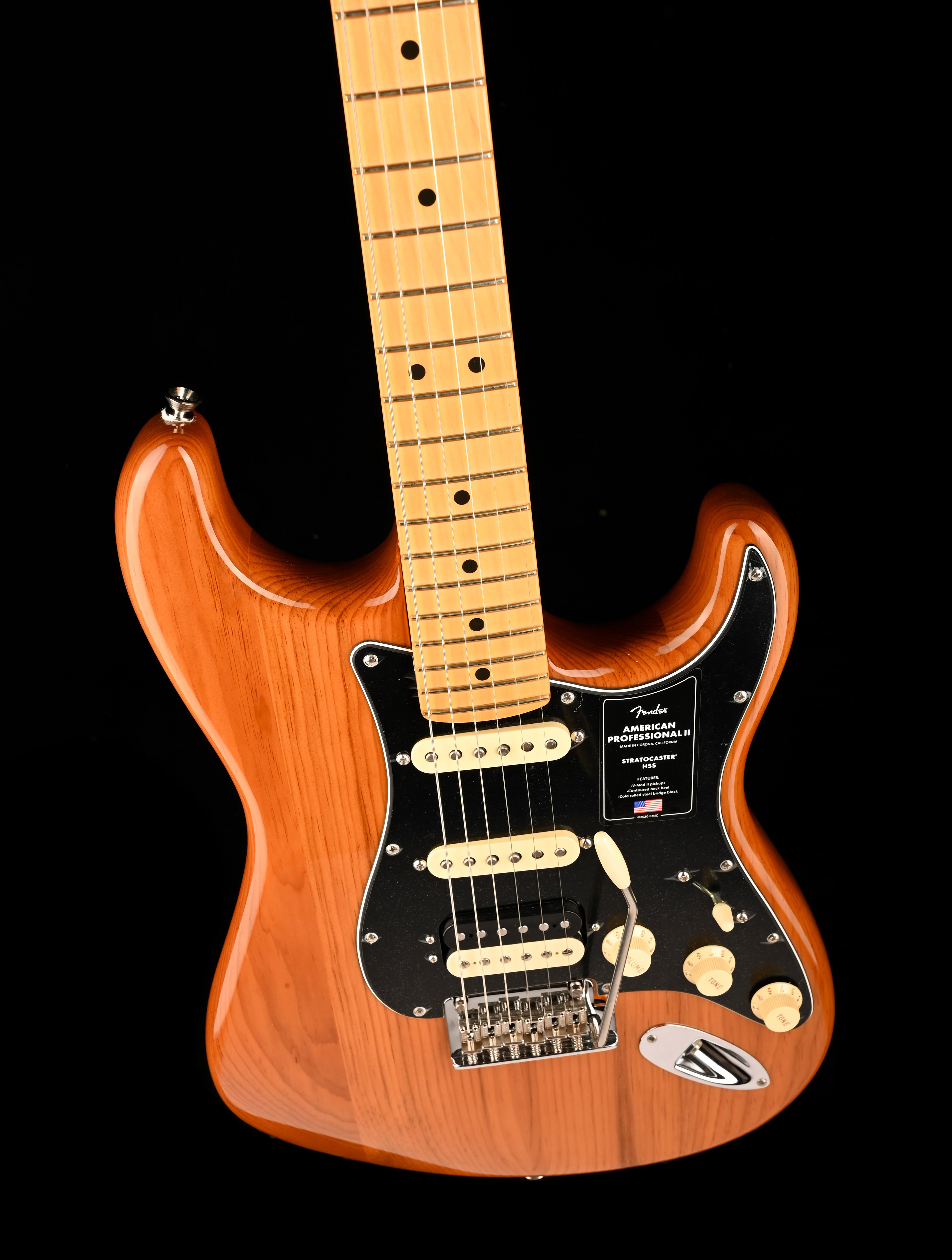 Pre Owned Fender American Professional II Stratocaster HSS Roasted Pine Electric Guitar With OHSC - Image 4