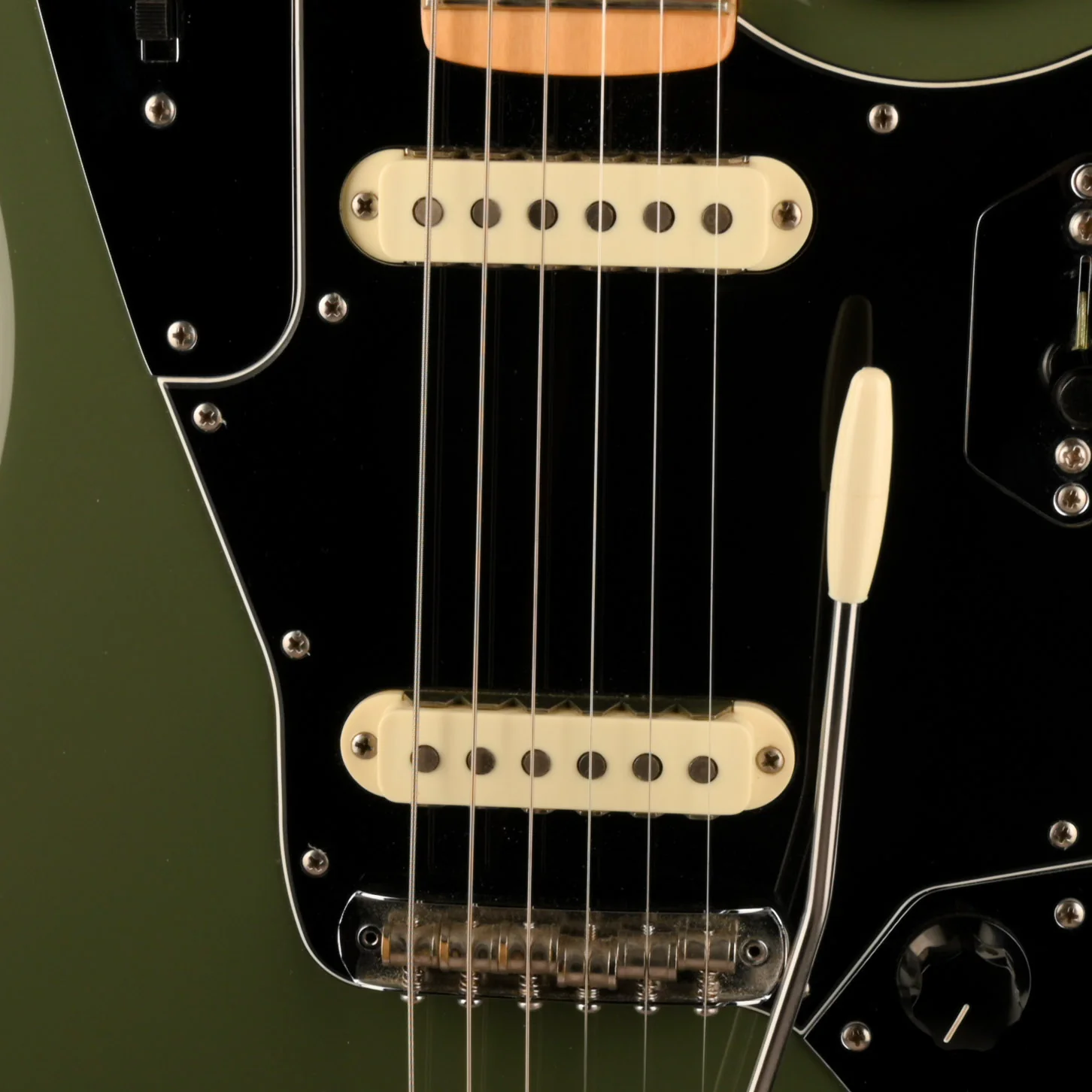 Pre Owned Fender American Professional Jaguar Maple Fingerboard Antique Olive With OHSC - Image 4