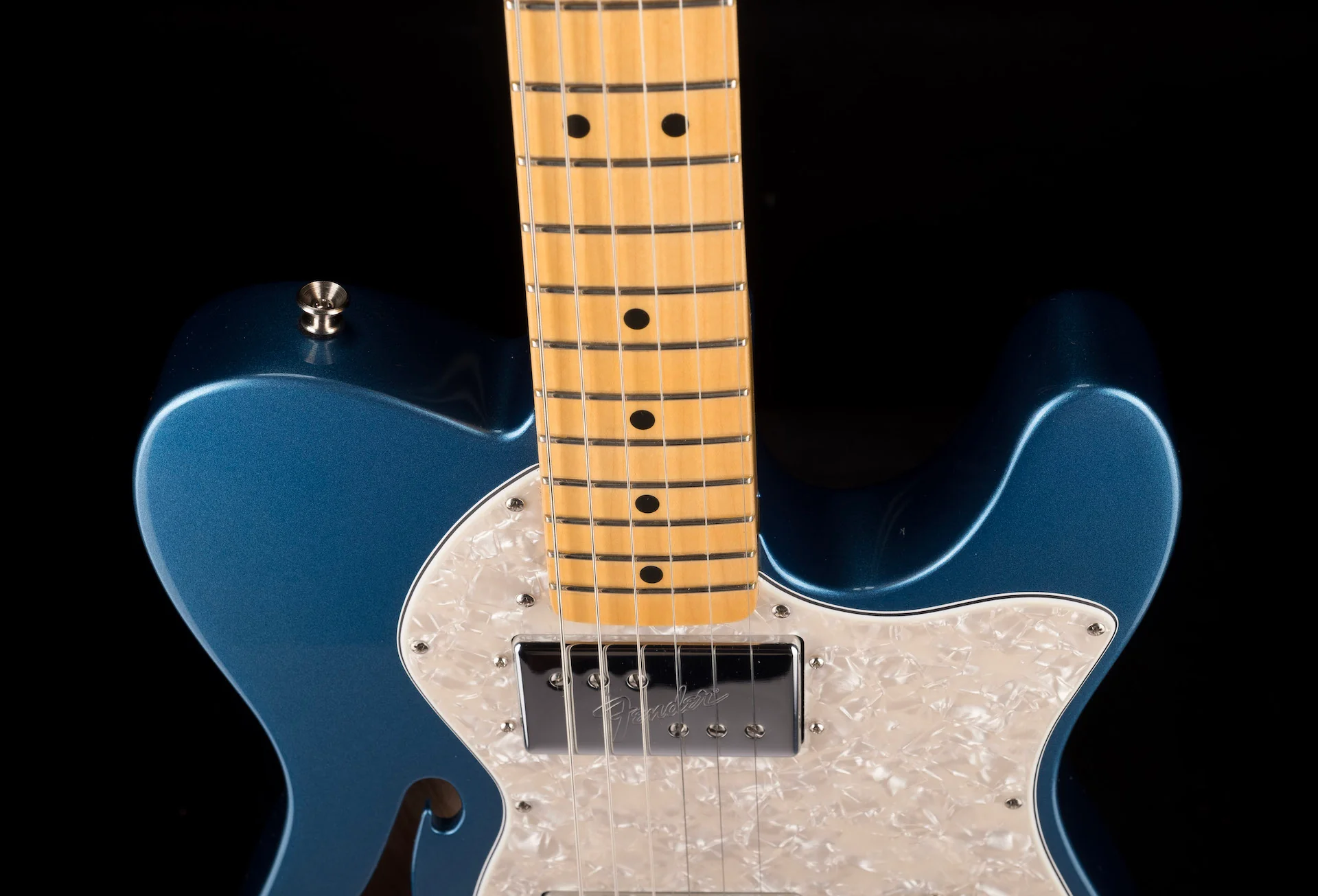 Pre Owned Fender American Vintage II '72 Telecaster Thinline Lake Placid Blue With OHSC - Image 3