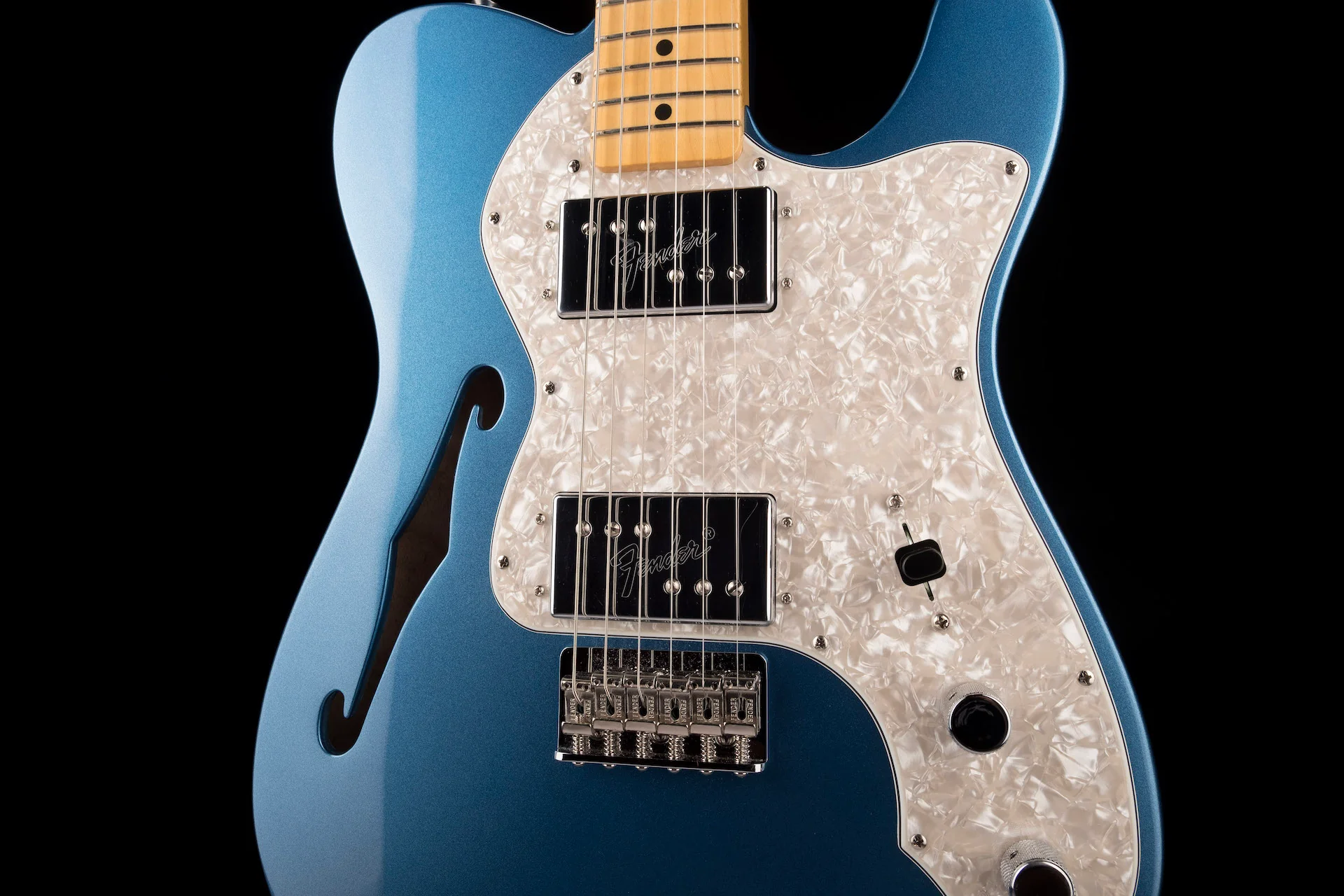 Pre Owned Fender American Vintage II '72 Telecaster Thinline Lake Placid Blue With OHSC - Image 6