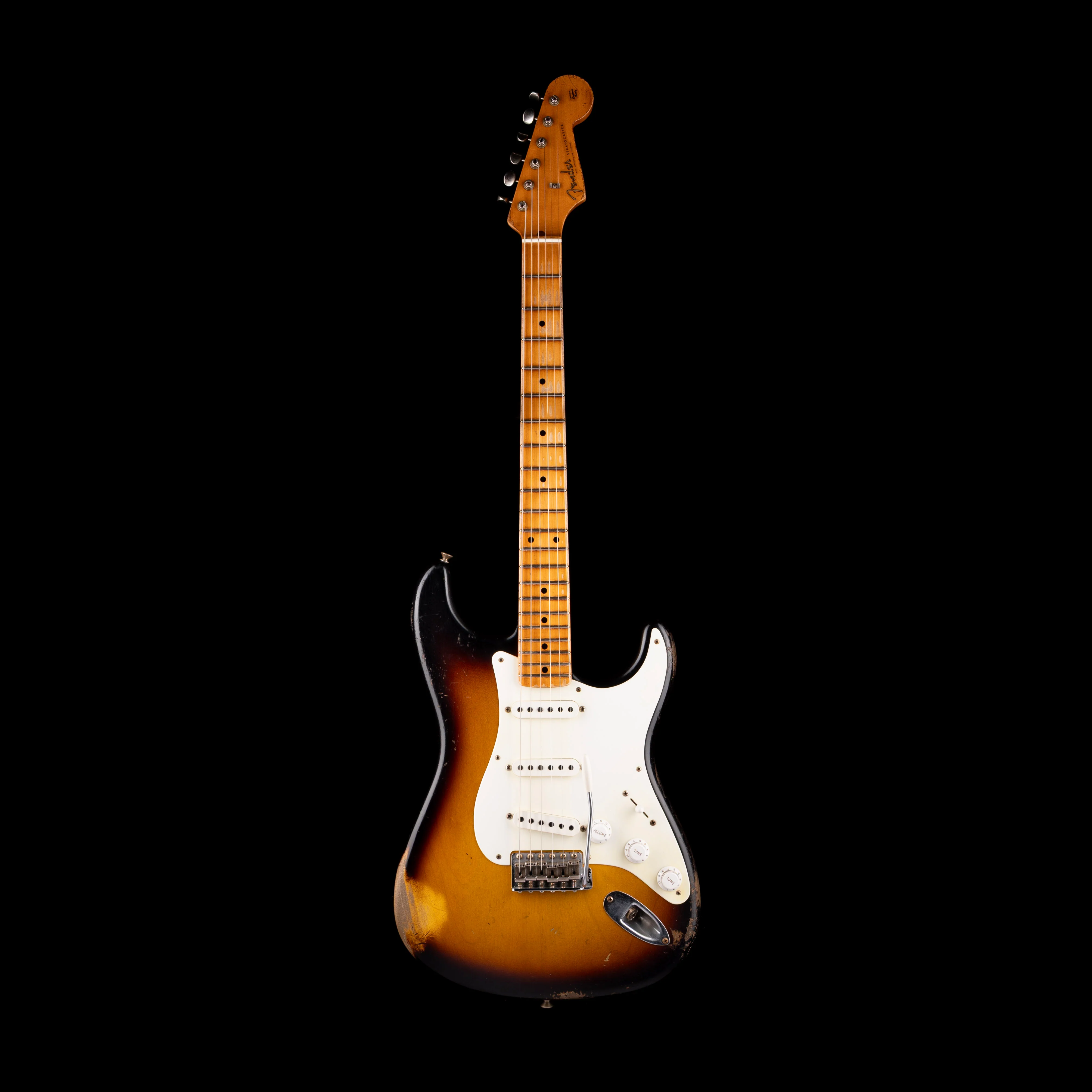 Pre Owned Fender Custom Shop Masterbuilt Carlos Lopez 1956 Stratocaster Relic 2-Tone Sunburst With OHSC - Image 2