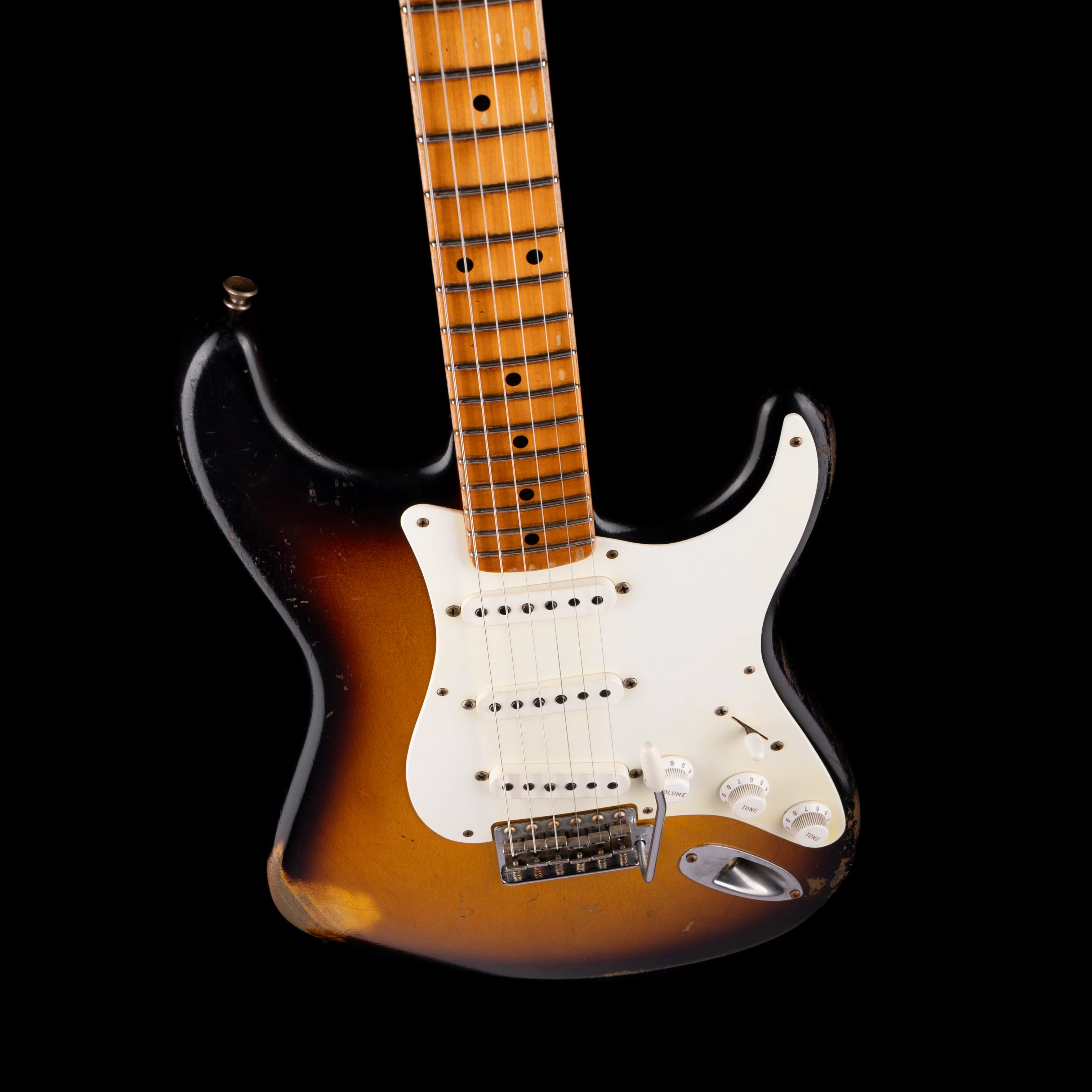 Pre Owned Fender Custom Shop Masterbuilt Carlos Lopez 1956 Stratocaster Relic 2-Tone Sunburst With OHSC - Image 3