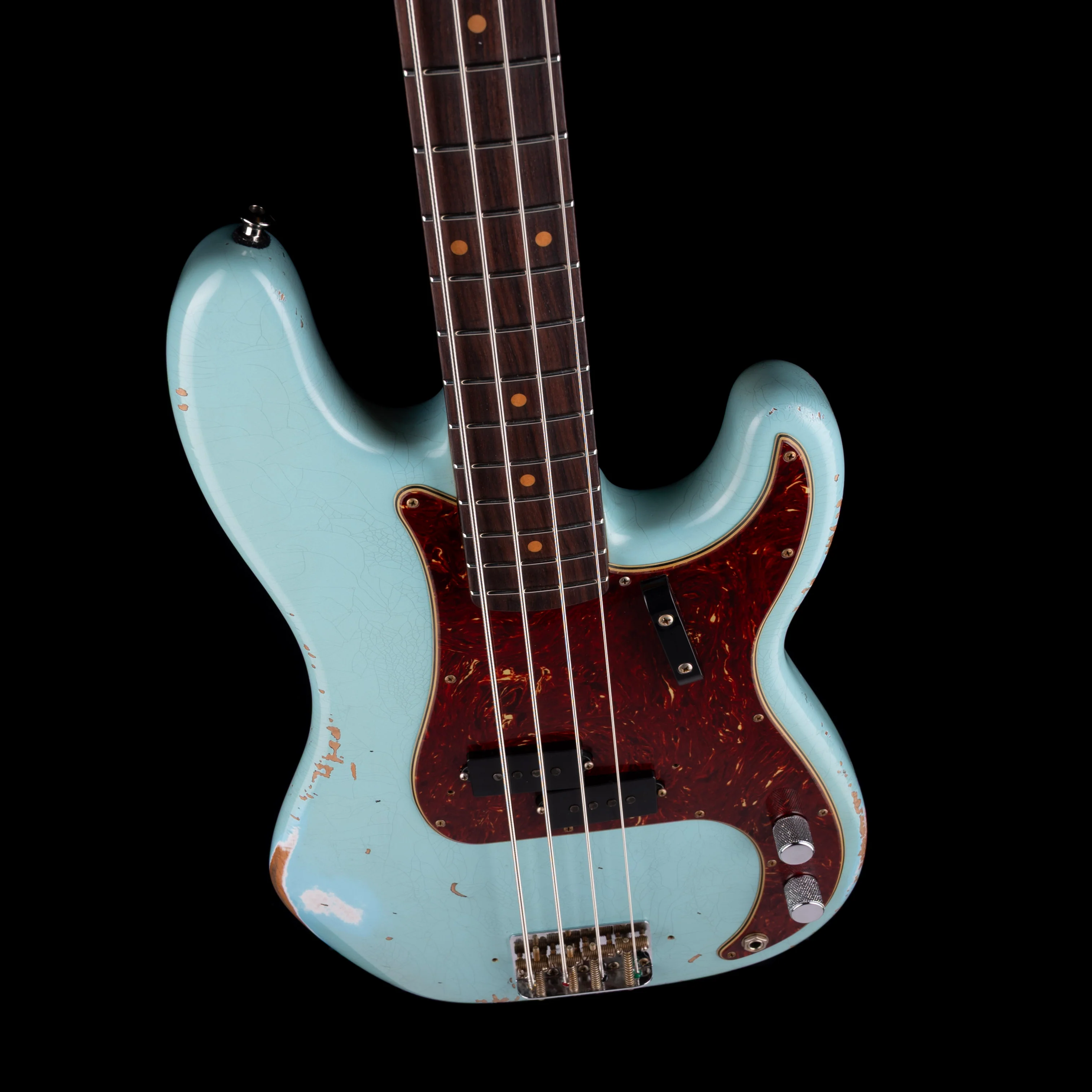 Pre Owned Fender Custom Shop ‘63 Precision Bass Heavy Relic Aged Daphne Blue With OHSC - Image 3