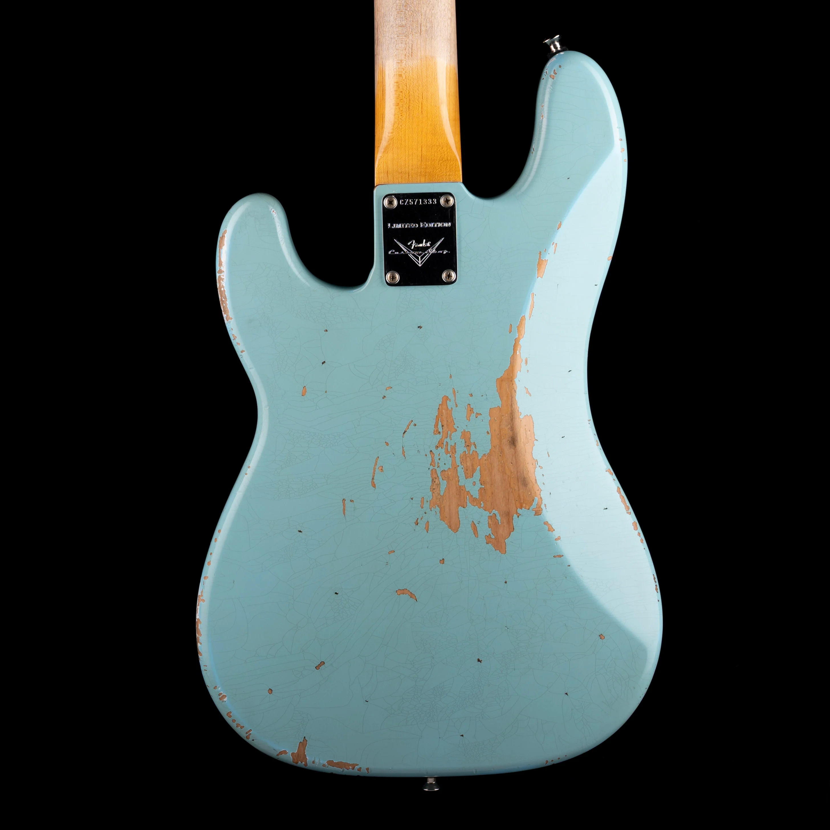Pre Owned Fender Custom Shop ‘63 Precision Bass Heavy Relic Aged Daphne Blue With OHSC - Image 8