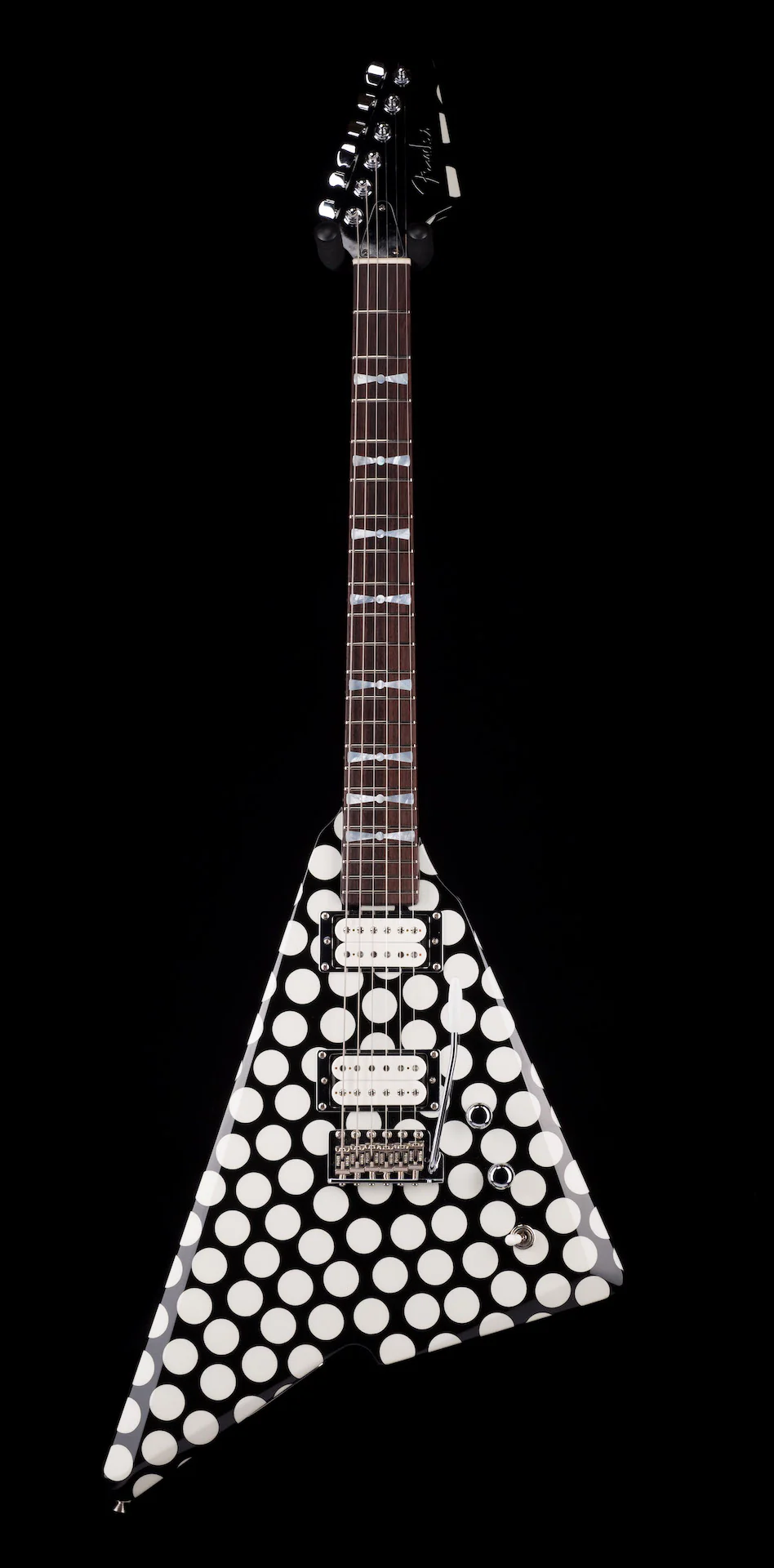 Pre-Owned 2017 Fender Custom Shop Masterbuilt Todd Krause Katana Black & White Dot with OHSC - Image 2