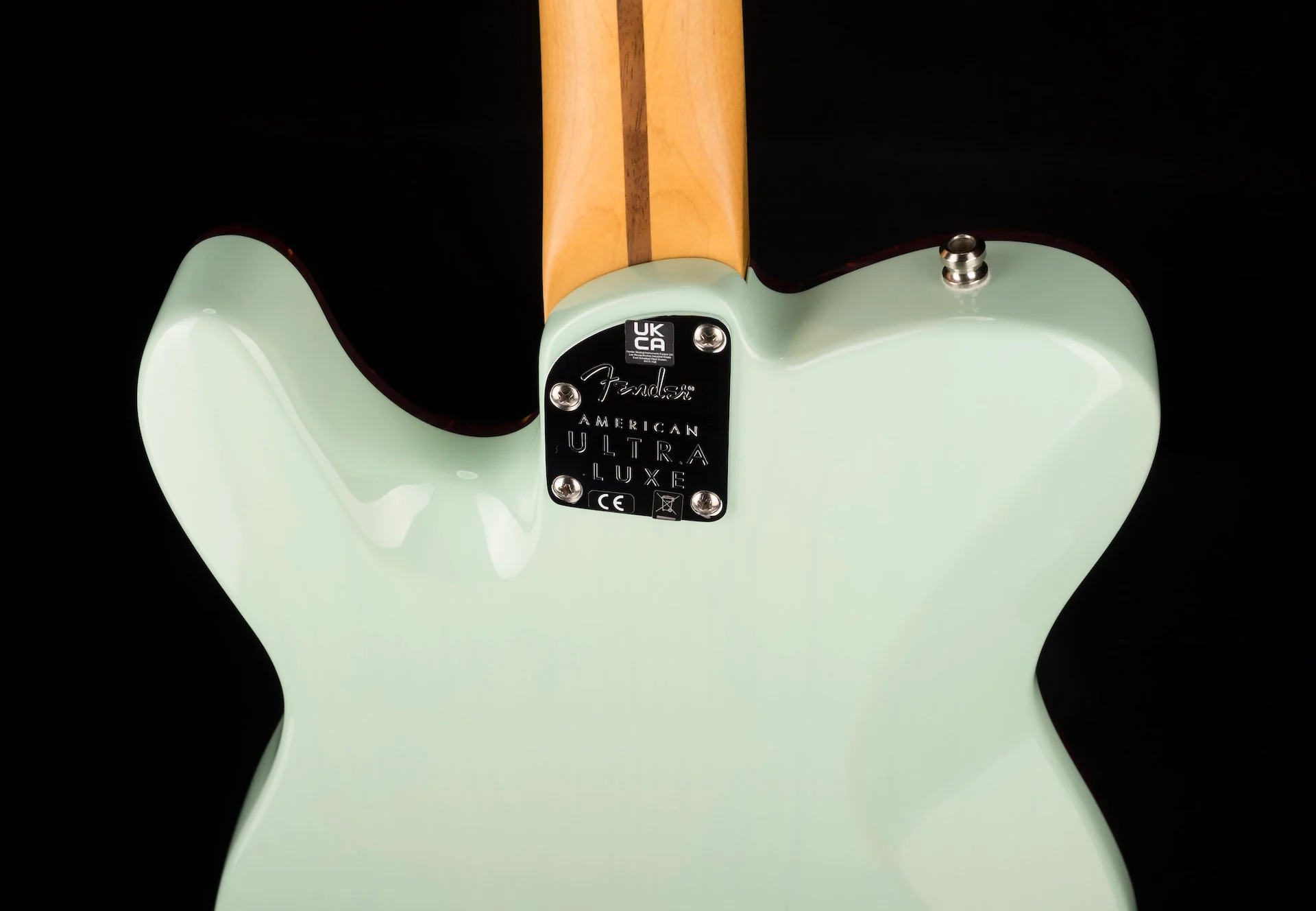 Pre Owned 2021 Fender Ultra Luxe Telecaster Transparent Surf Green with OHSC - Image 15