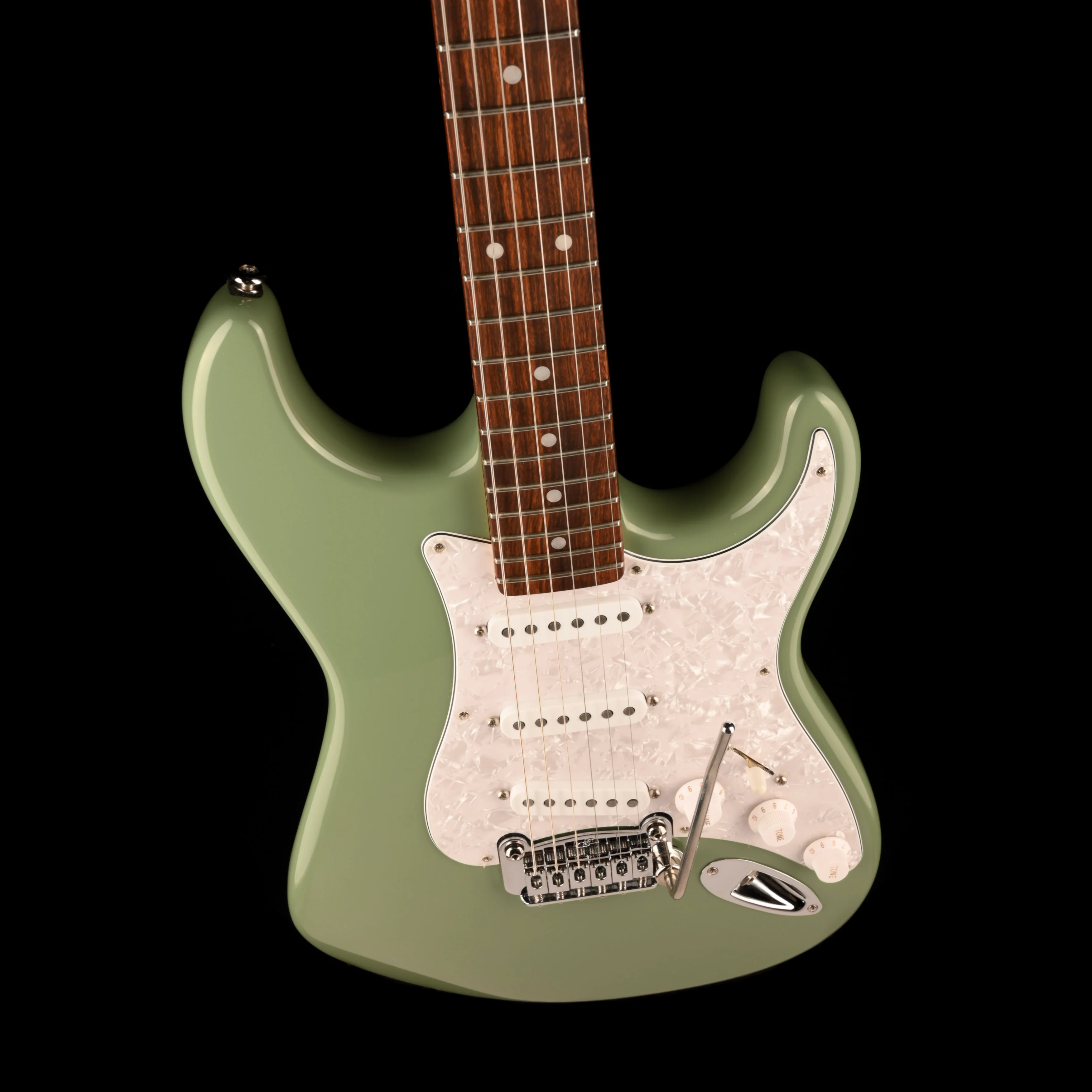 Pre Owned G&L Fullerton Deluxe Legacy Matcha Green Electric Guitar With Gig Bag - Image 3