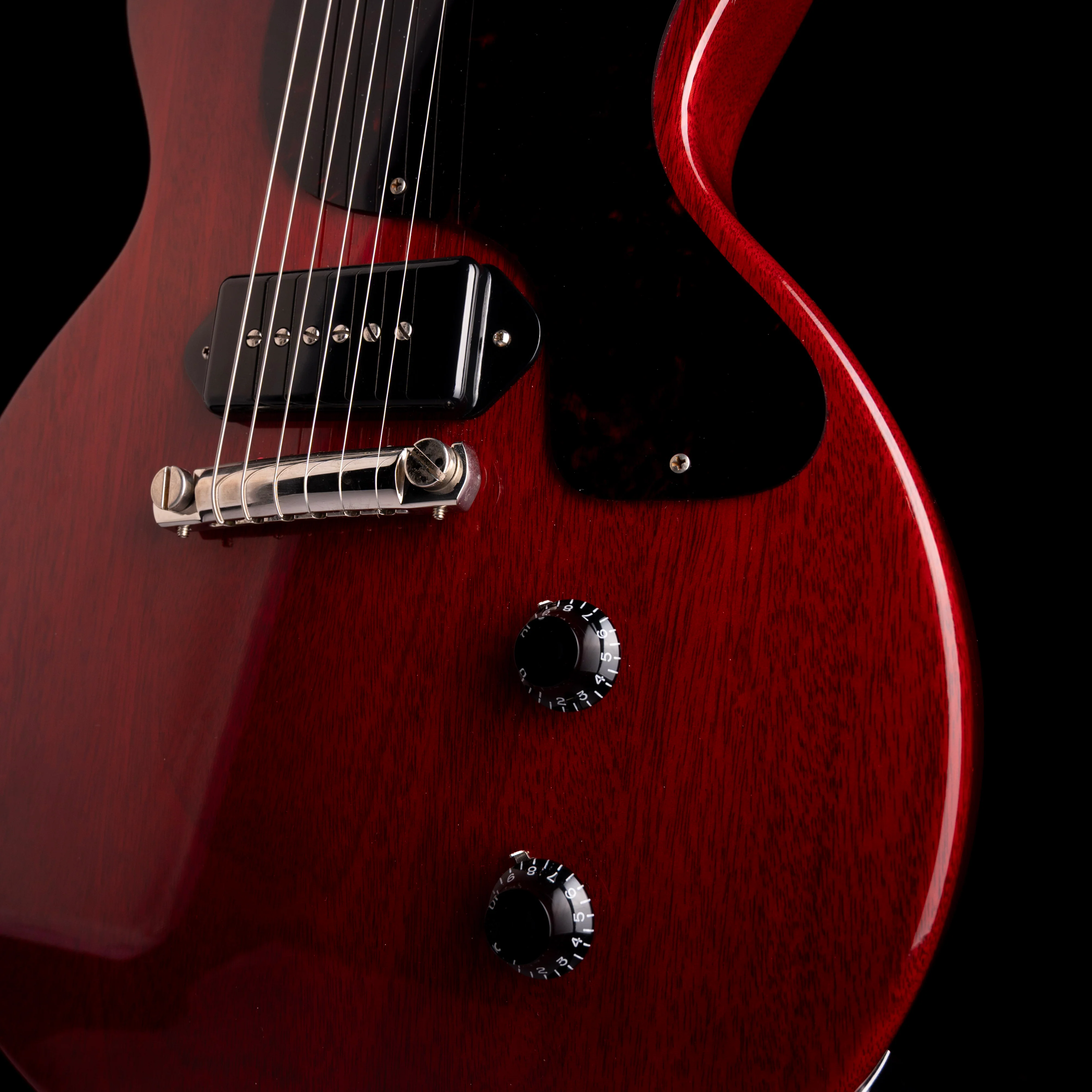 Pre Owned Gibson Custom Shop 1958 Les Paul Junior Double Cut Cherry Red With OHSC - Image 5