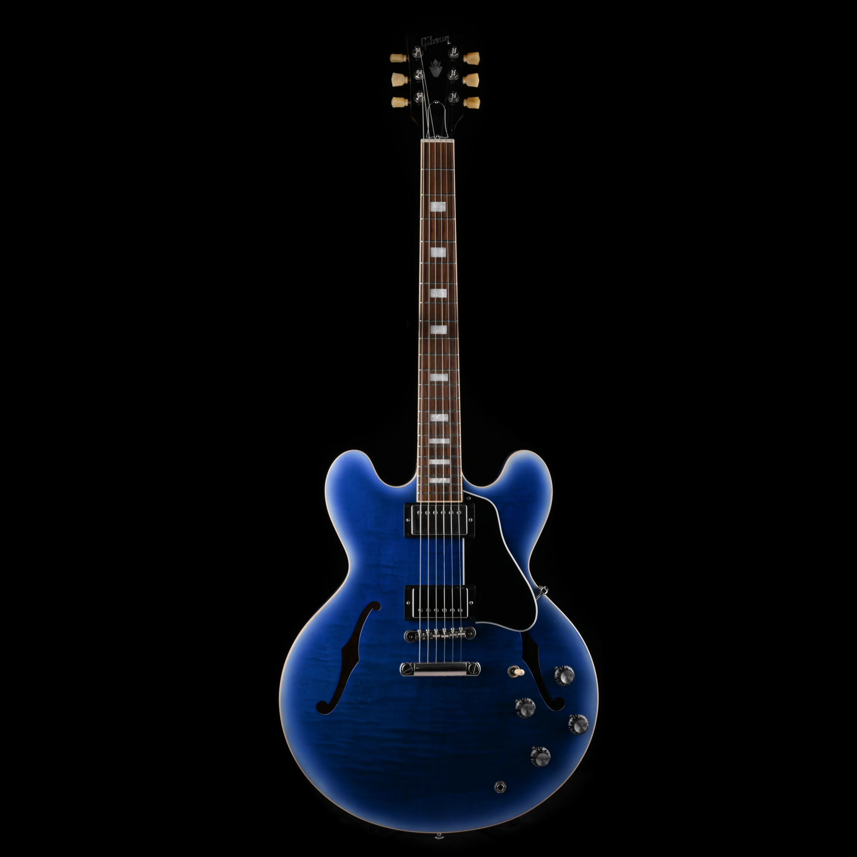 Pre Owned Gibson Mod ES-335 Figured Blue Brink Blast with OHSC - Image 2