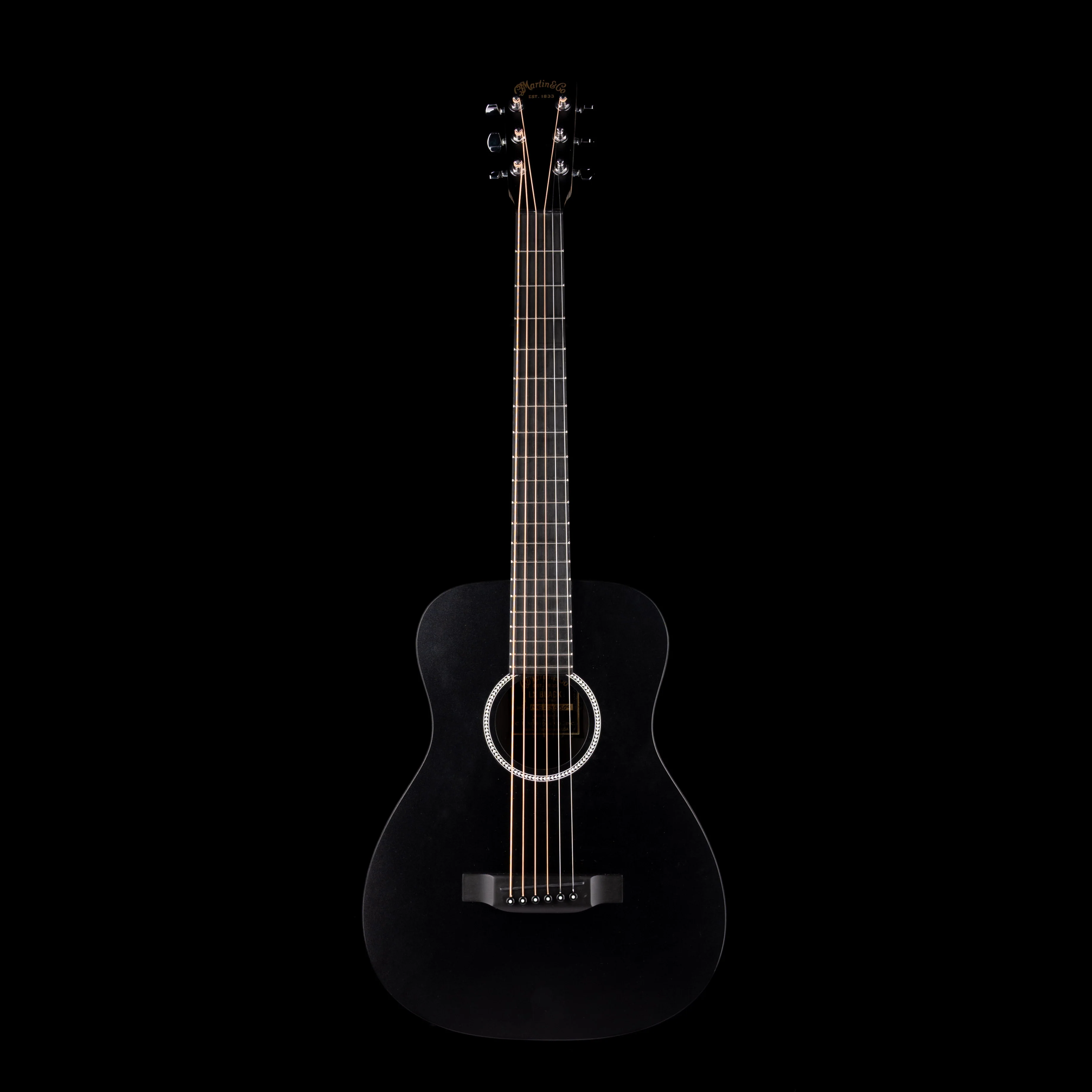 Pre Owned Martin LX Black Little Travel Acoustic Guitar With Gig Bag - Image 2