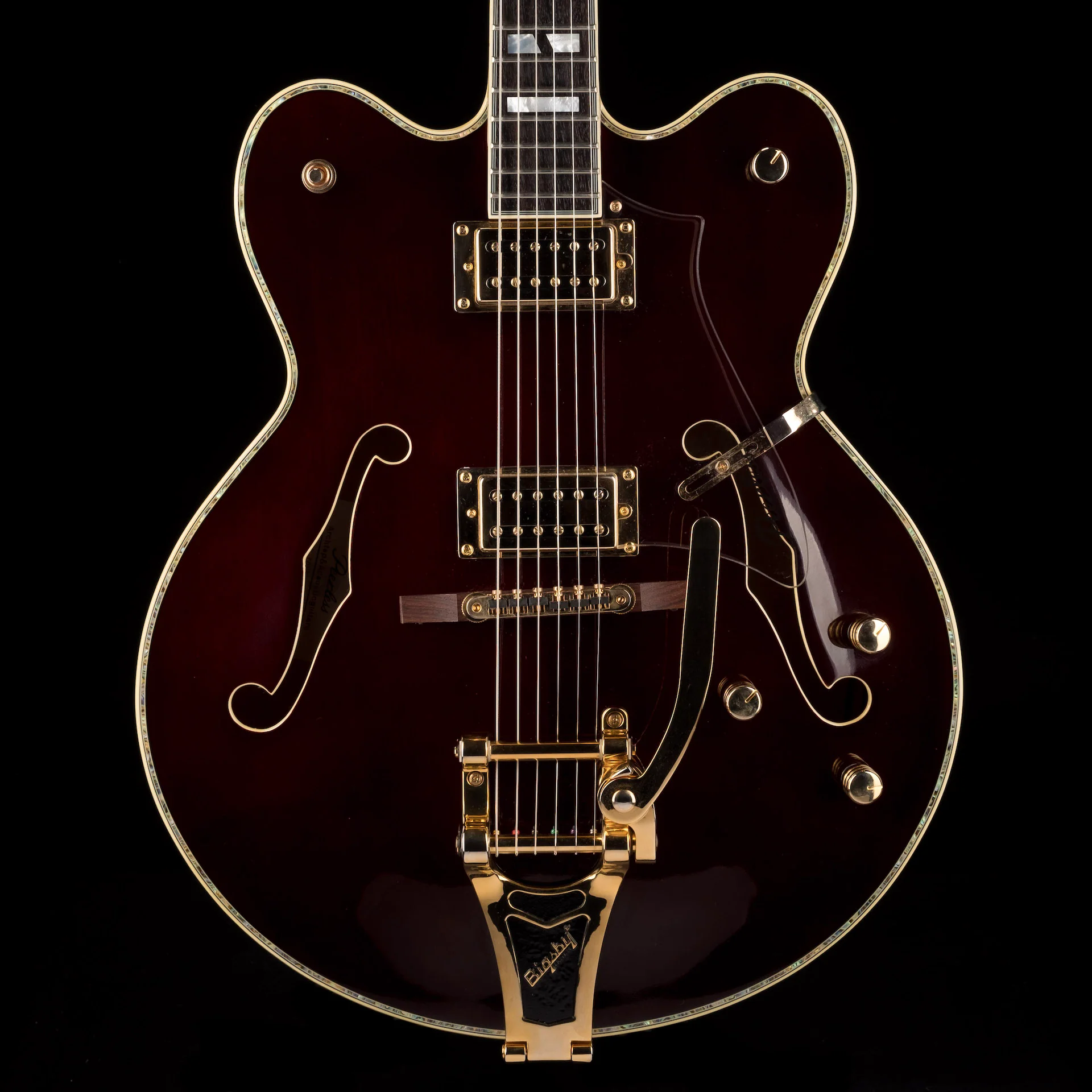 Pre Owned Peerless Tonemaster Custom Burgundy Semi-Hollow Body Electric Guitar With Gig Bag