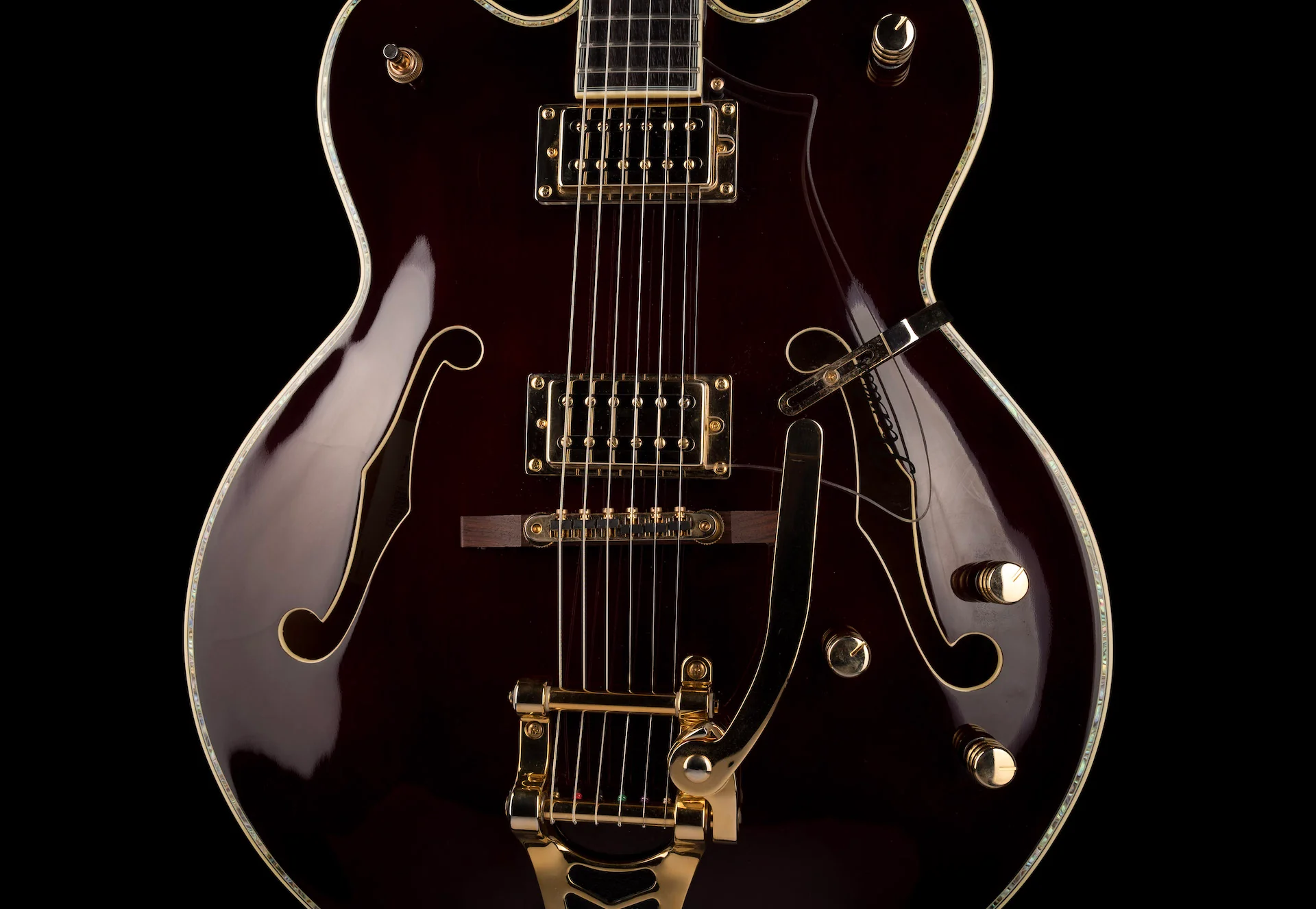 Pre Owned Peerless Tonemaster Custom Burgundy Semi-Hollow Body Electric Guitar With Gig Bag - Image 6