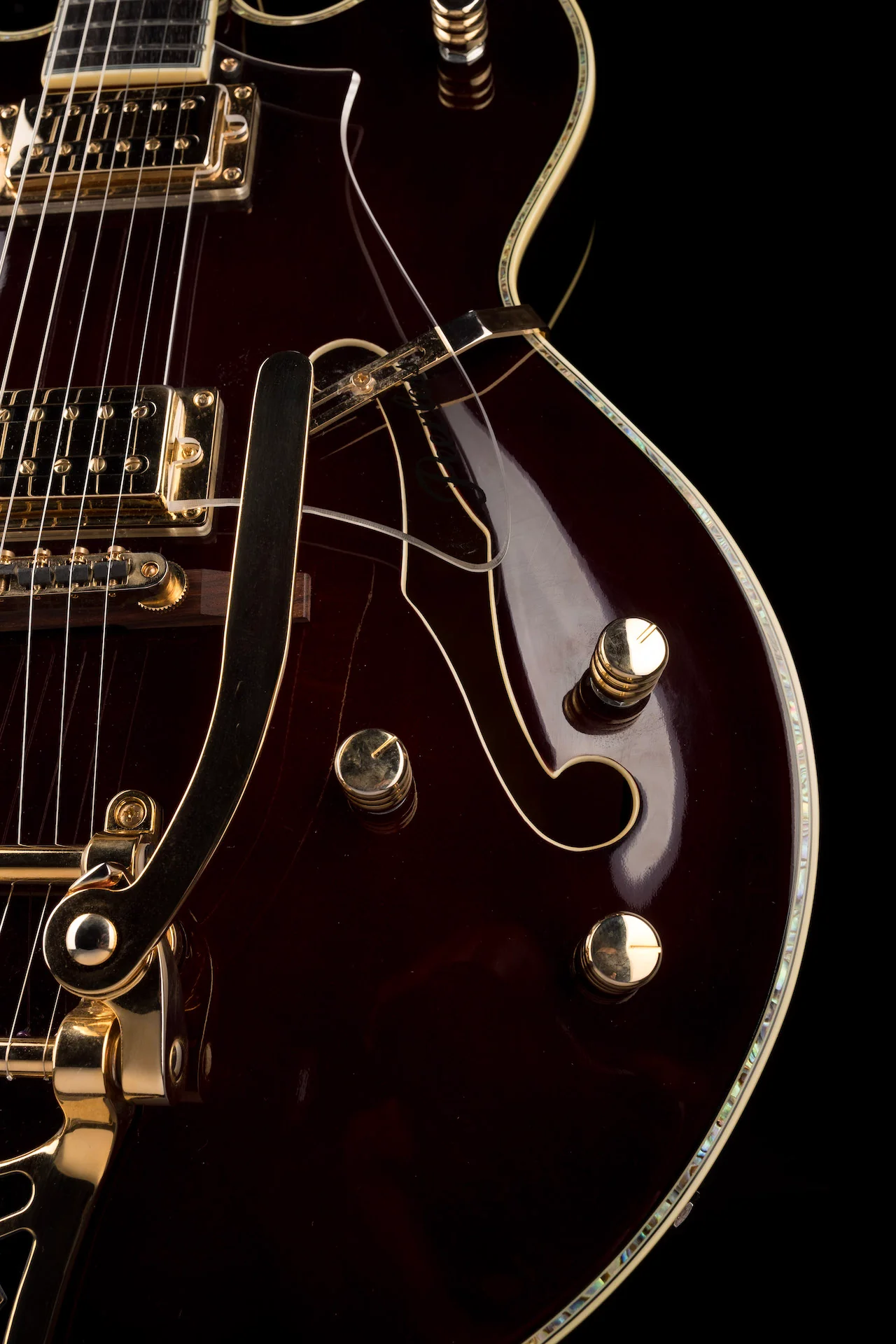 Pre Owned Peerless Tonemaster Custom Burgundy Semi-Hollow Body Electric Guitar With Gig Bag - Image 8
