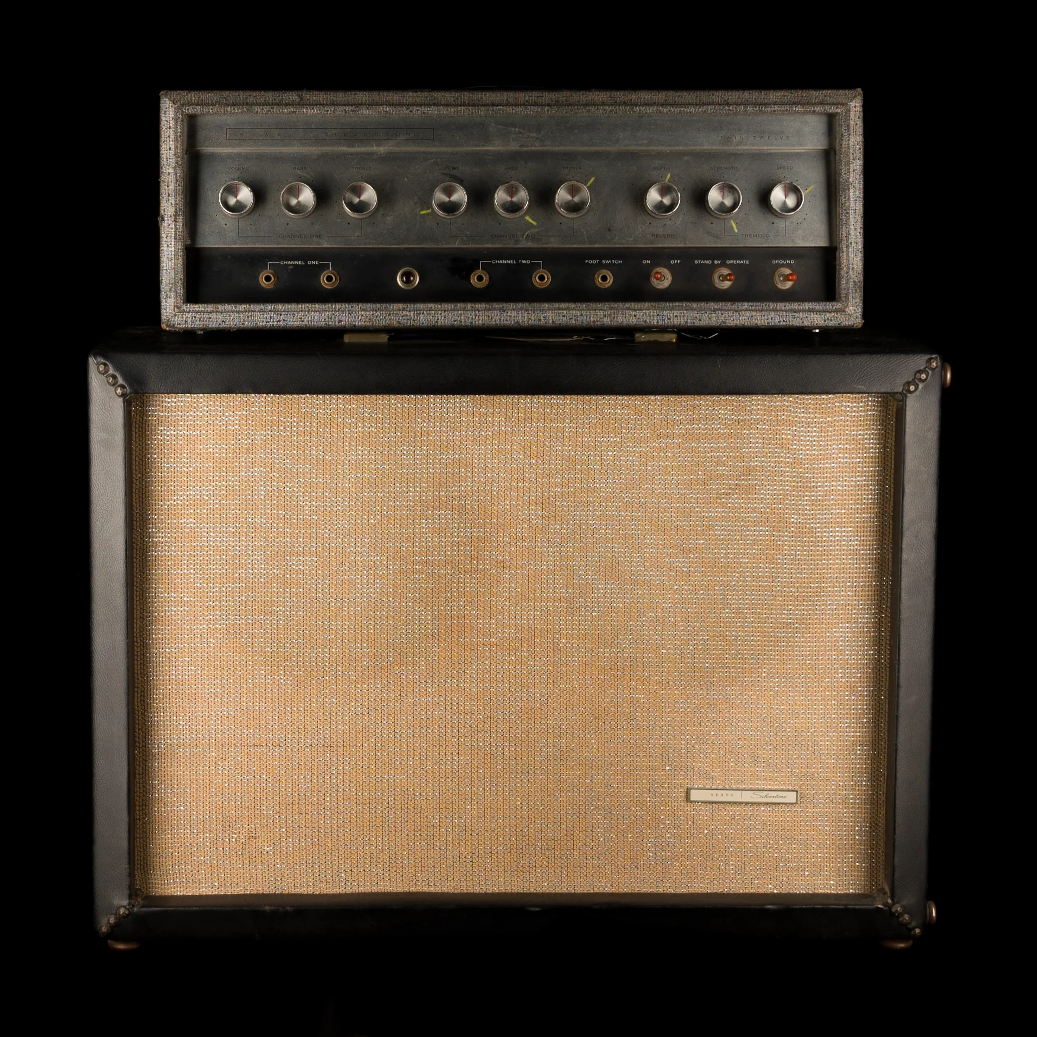 Pre Owned Silvertone 1960s Model 1484 Twin 12 Guitar Amp Gray