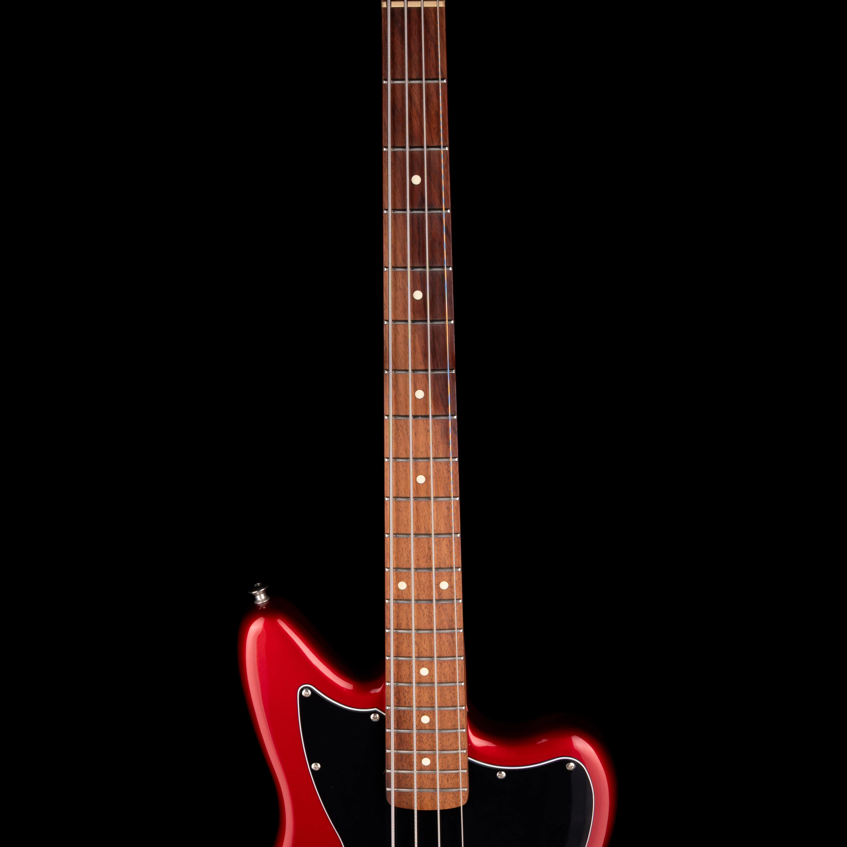 Pre Owned Squier Vintage Modified Jaguar Short Scale Bass Candy Apple Red With Gig Bag - Image 7